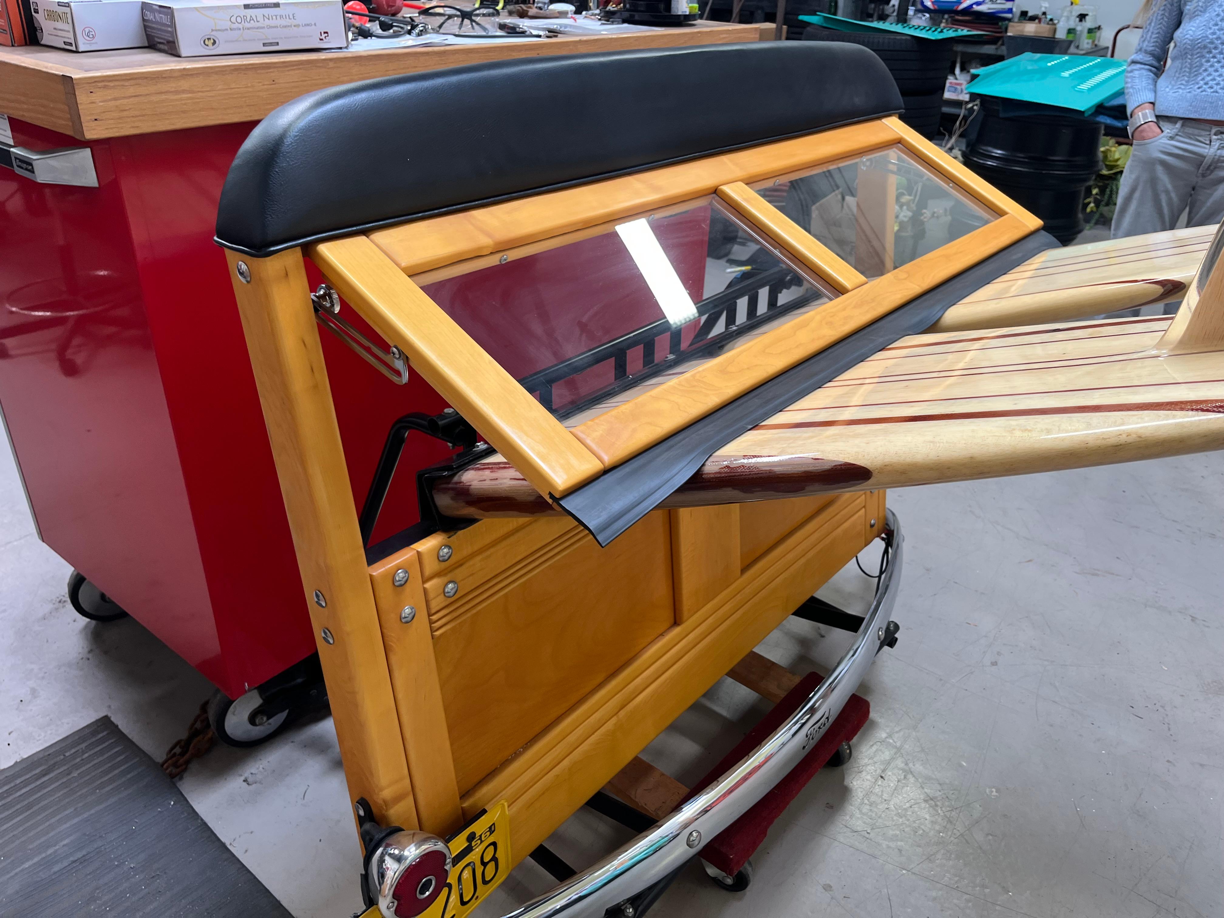 Contemporary 1940 Ford Woody Vintage Surfboard Tailgate Display For Sale