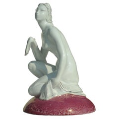 1940 Forlani Laveno Figura di donna in ceramica italiana Art Deco