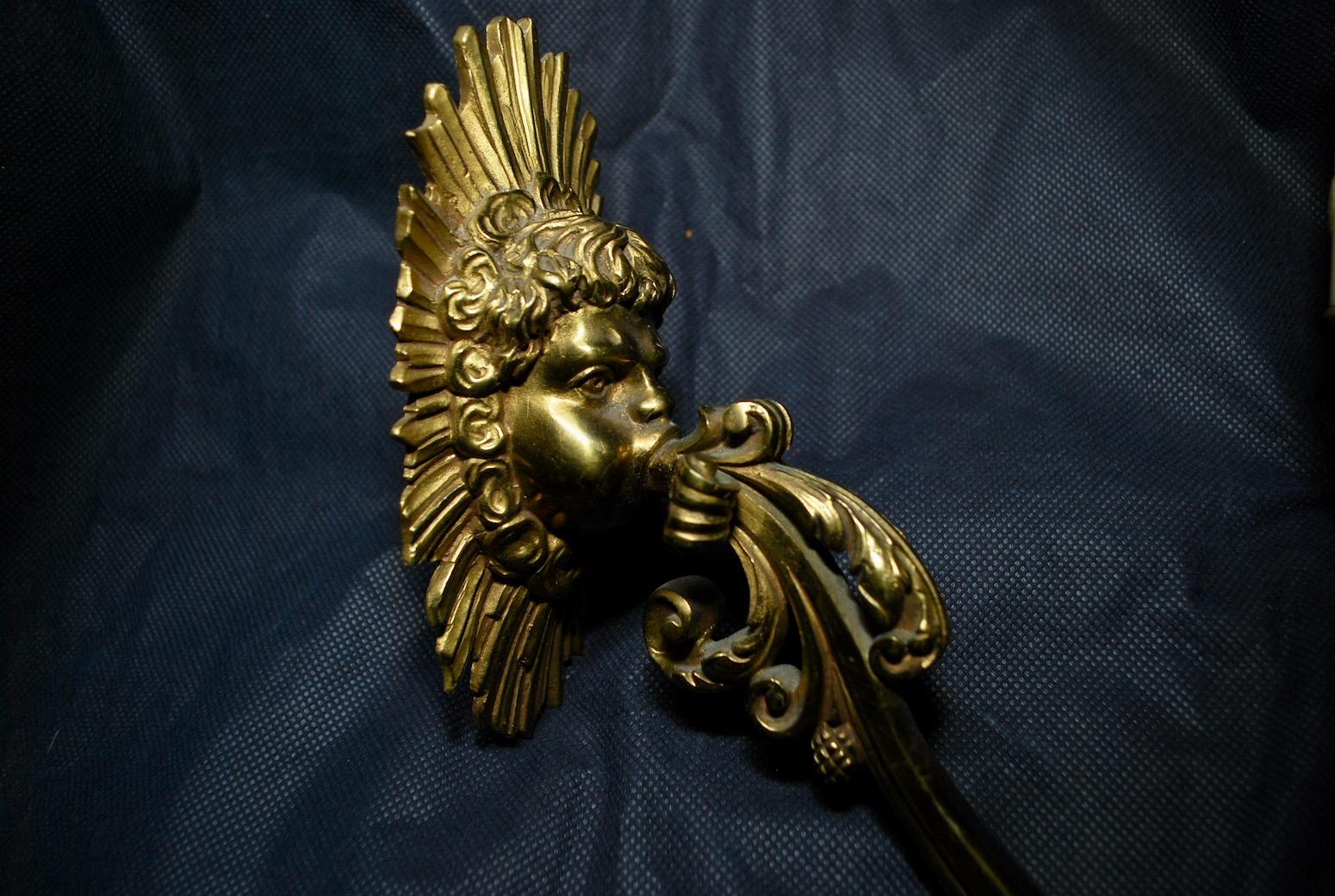 1940 French antique bronze sconces In Good Condition For Sale In Los Angeles, CA