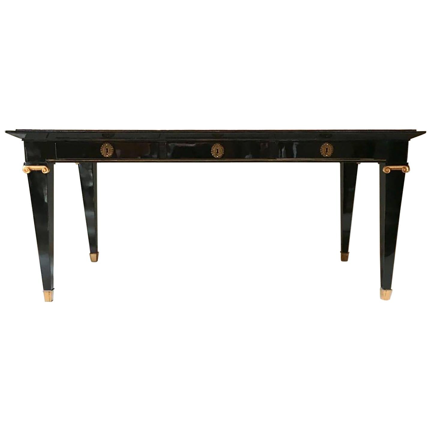 1940 French Lacquered Bureau Plat in Style Andre Arbus