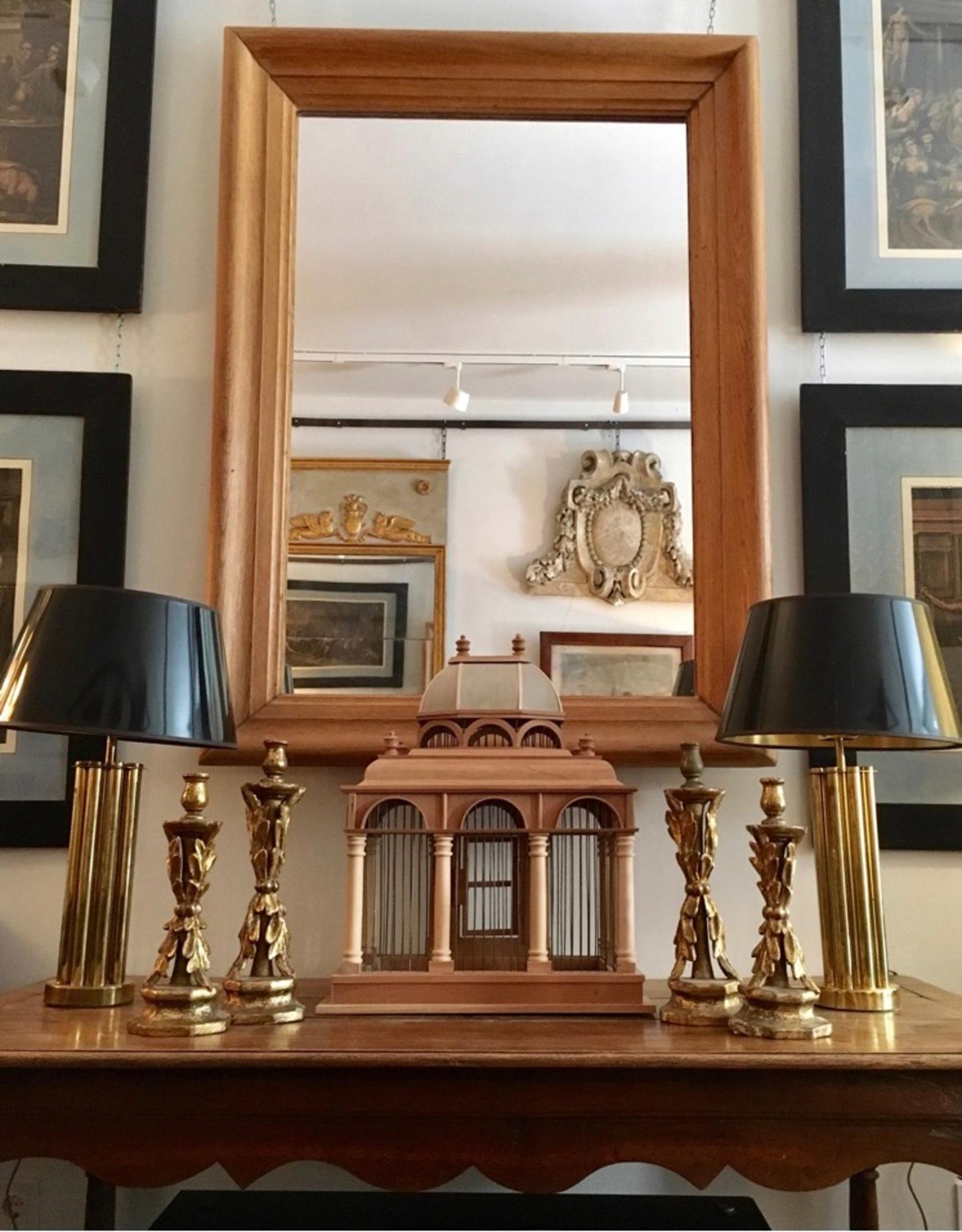 Specchio del 1940 in Oak francese in vendita 2
