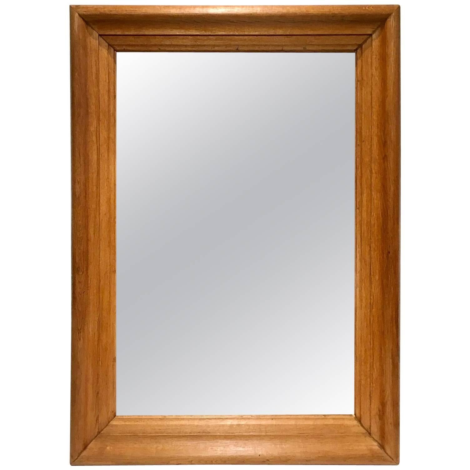 1940 French Oak Mirror For Sale