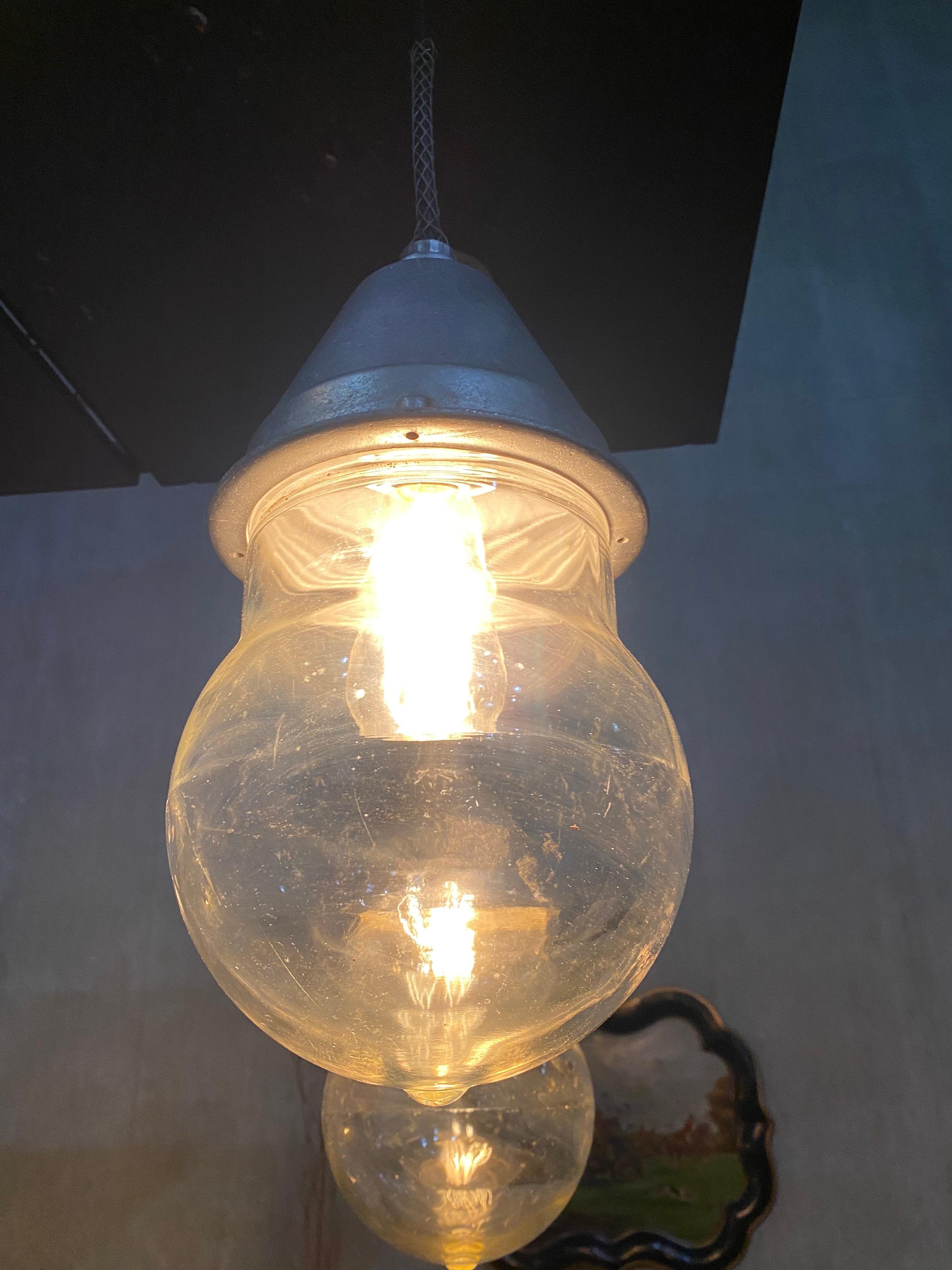 1940 Industrial Crouse Hinds VDB Pendant Light In Good Condition In Surrey, BC