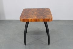 1940 Jindrich Halabala "Spider" Coffee Table in Walnut Finish, Czechoslovakia