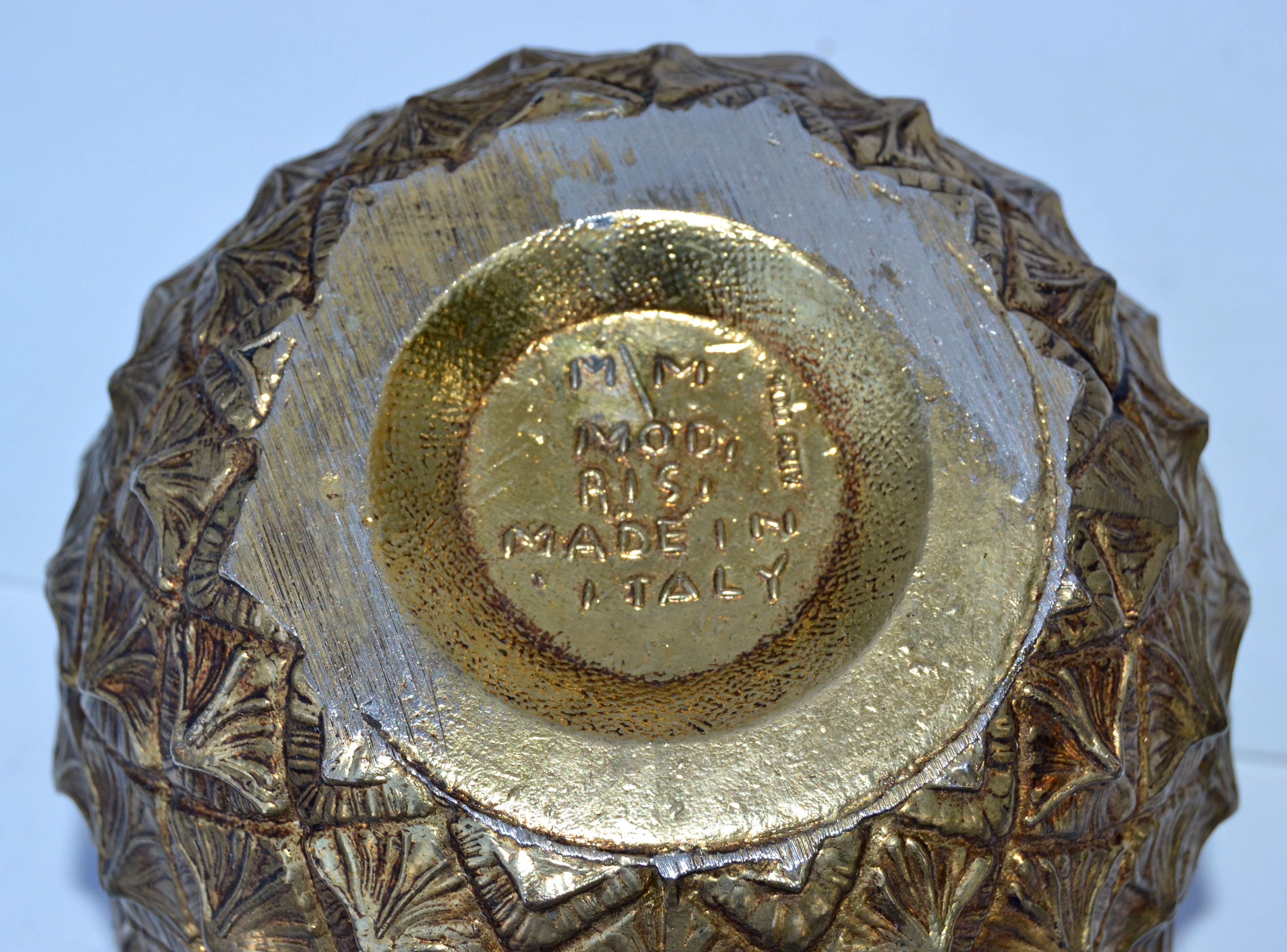 1940 Mauro Manetti Gold Plate Pineapple Ice Bucket Mid-Century Modern, Italy 4
