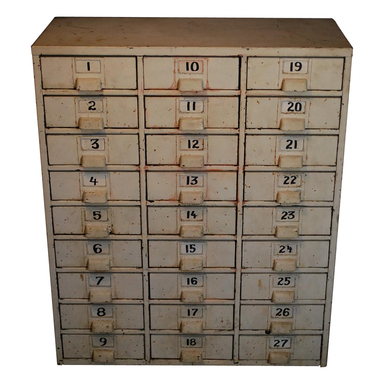 1940 Metal Multi Drawer Industrial Apothecary Cabinet