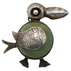Spilla a forma di uccello in argento messicano del 1940