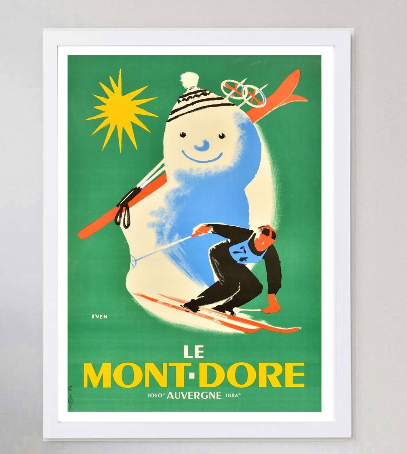 Affiche vintage d'origine Mont-Dore Auvergne, 1940 Bon état - En vente à Winchester, GB