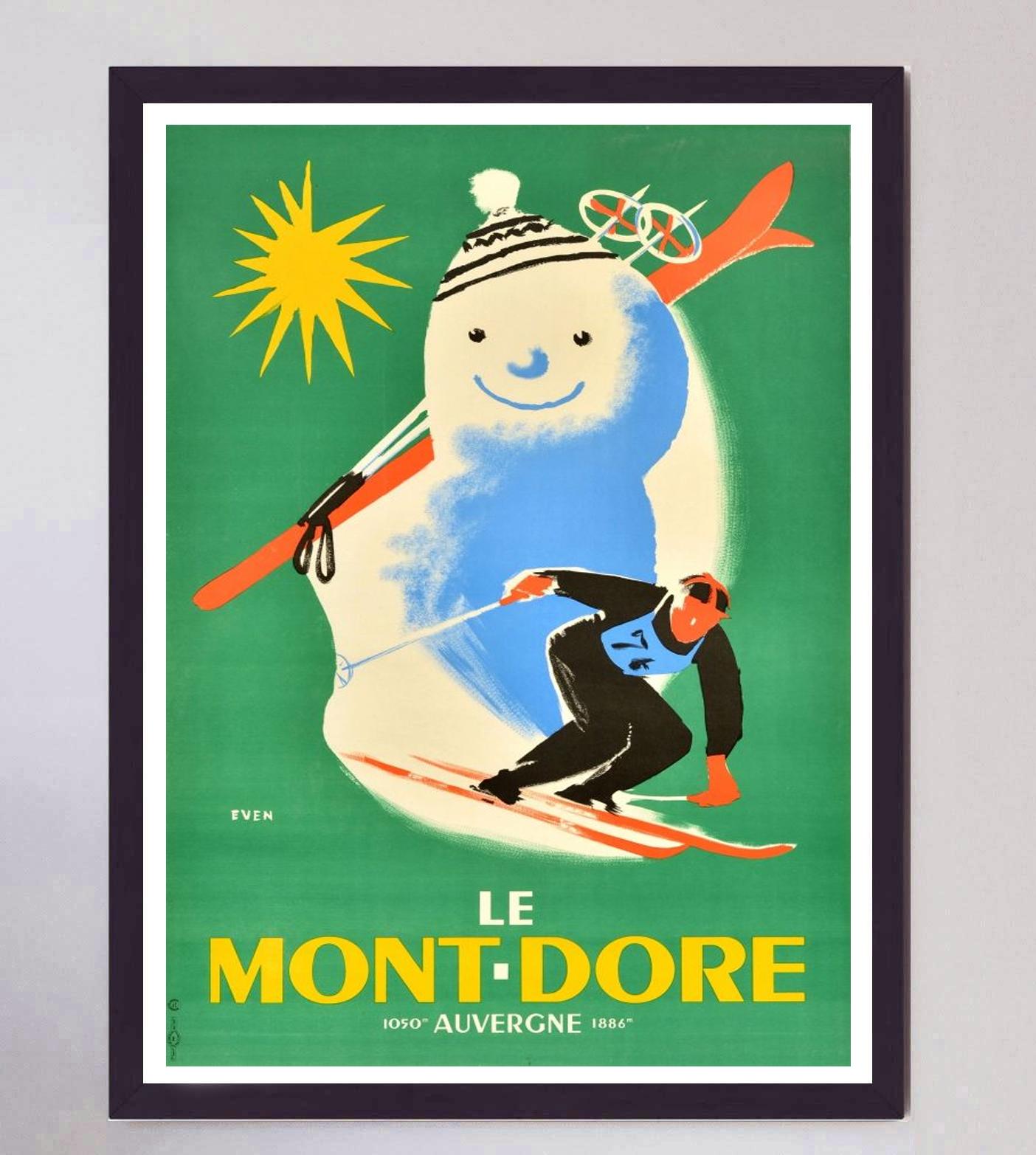 Mid-20th Century 1940 Mont-Dore Auvergne Original Vintage Poster For Sale