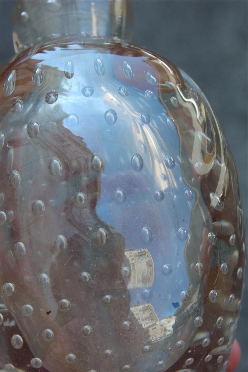Italiano 1940 Bottiglia in vetro di Murano con bolle di vetro Design italiano Barovier in vendita
