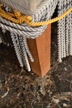 1940 neo classic Grey Velvet Low Chair with Trimmings