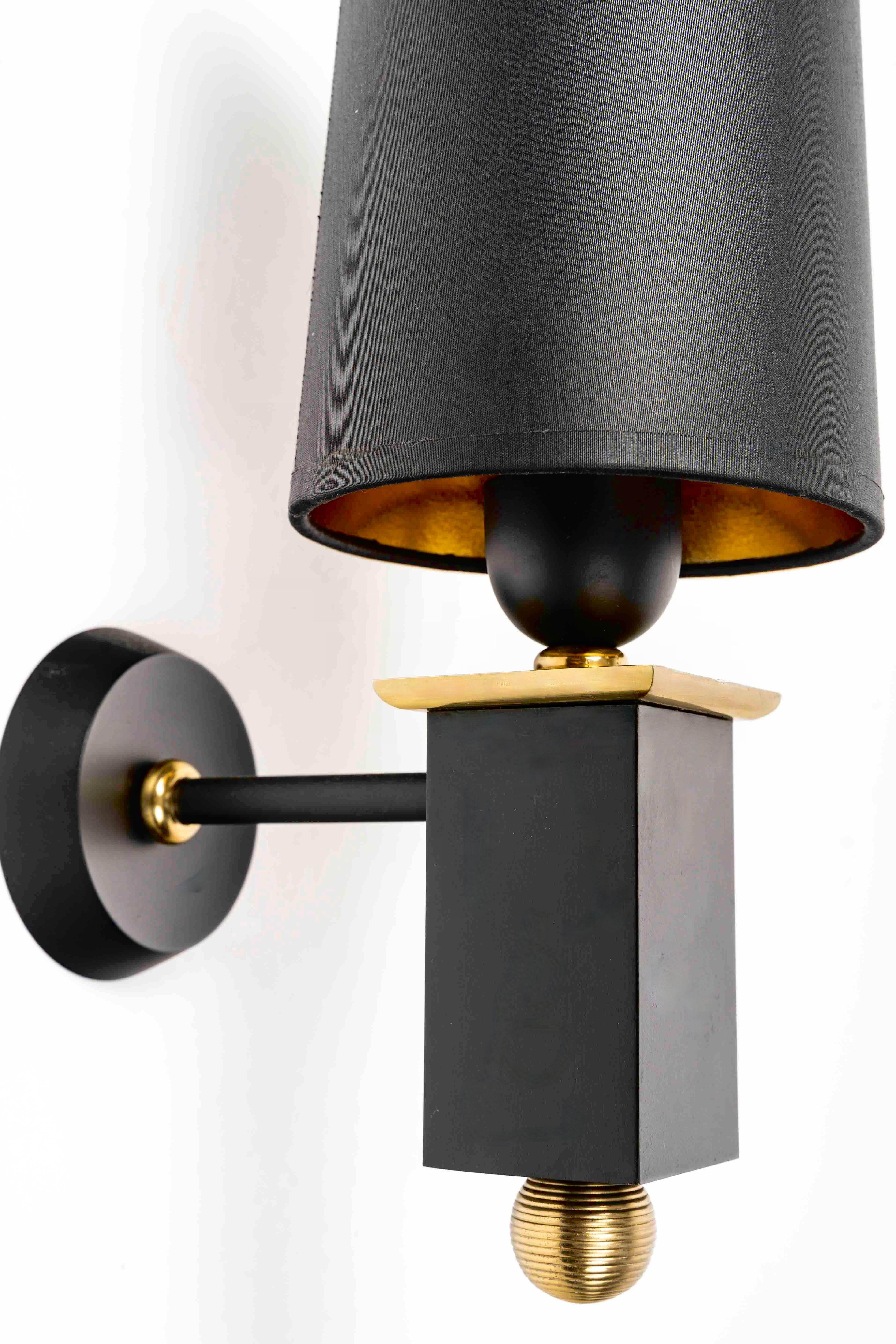 Mid-20th Century 1940 Pair of Bronze Wall Lamps by Marcel Guillemard For Sale
