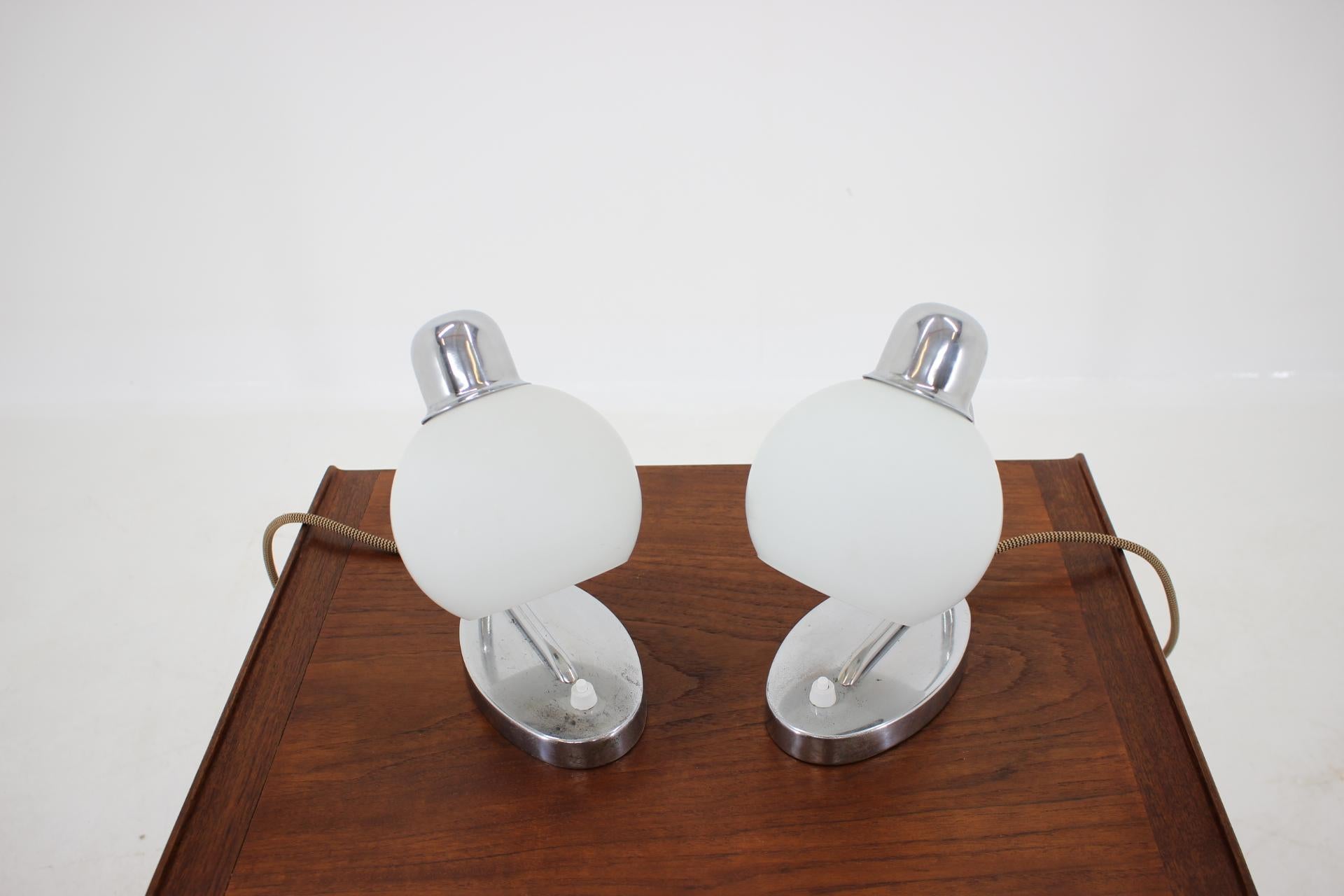 Czech 1940 Pair of Design Table Lamps/Drupol Type 1606