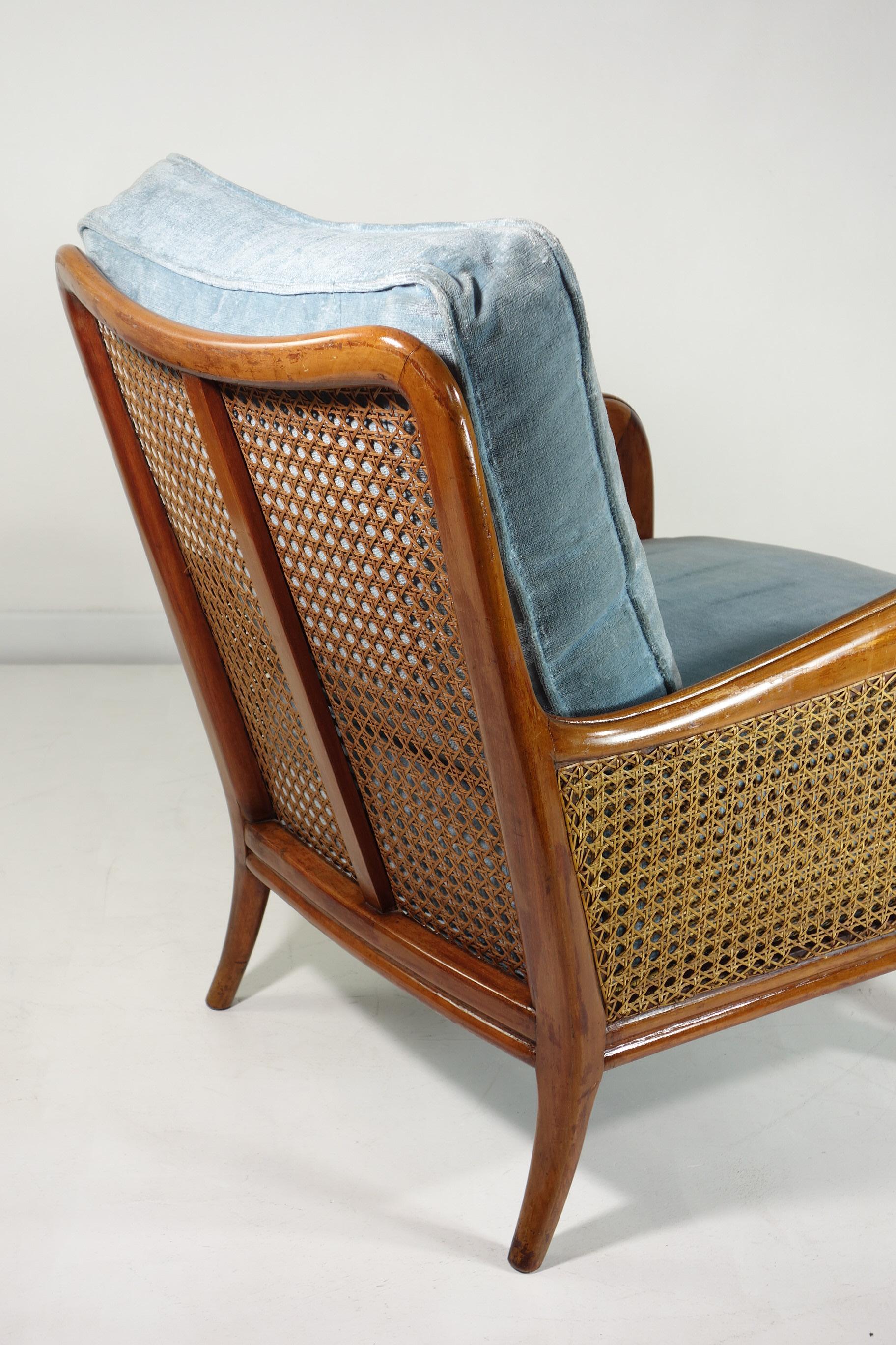 1940 Paolo Buffa Cane Wood Italienisches Design Sesselpaar im Angebot 7