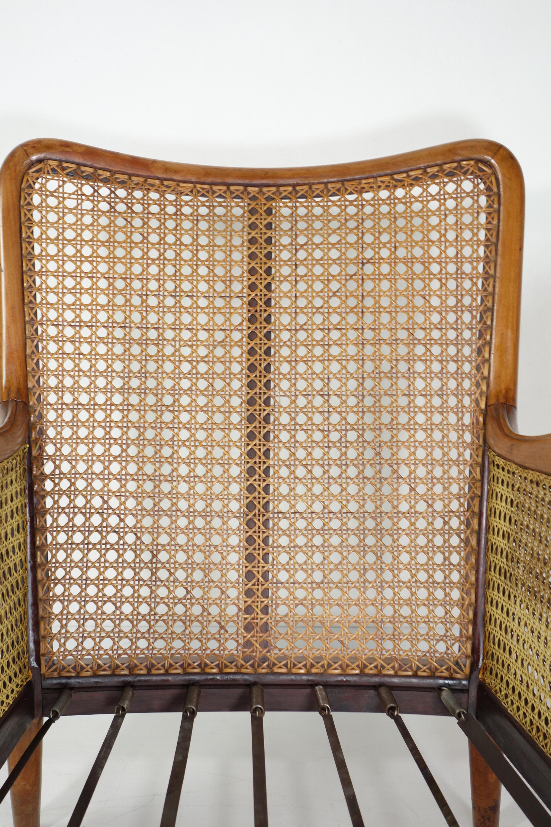 1940 Paolo Buffa Cane Wood Italienisches Design Sesselpaar im Angebot 10