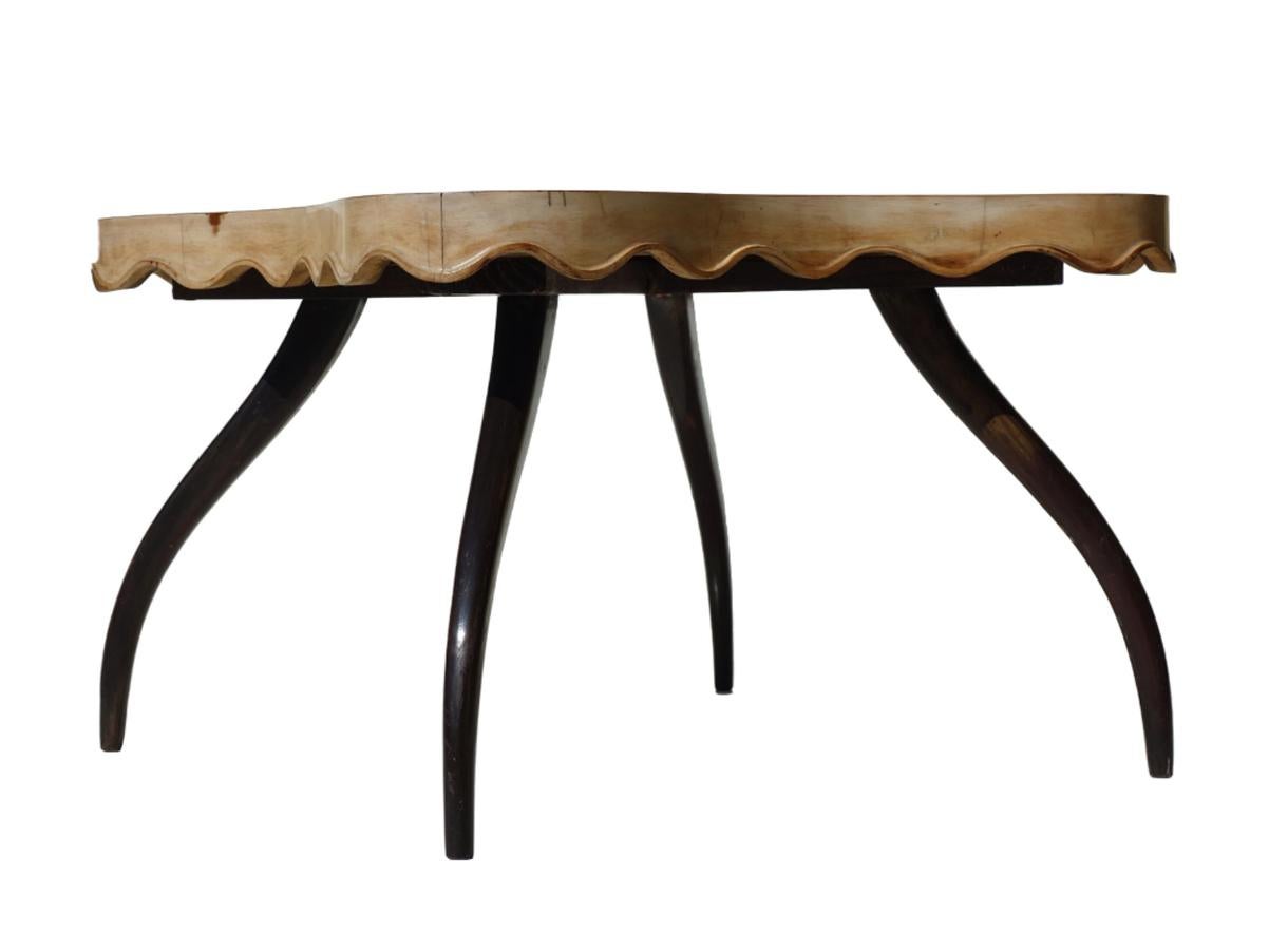Mid-20th Century 1940 Paolo Buffa Italian Design Mirror Wood Coffee Table