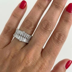 1940 Platinum Diamond Ring, Approx. 5 Carats Total Weight