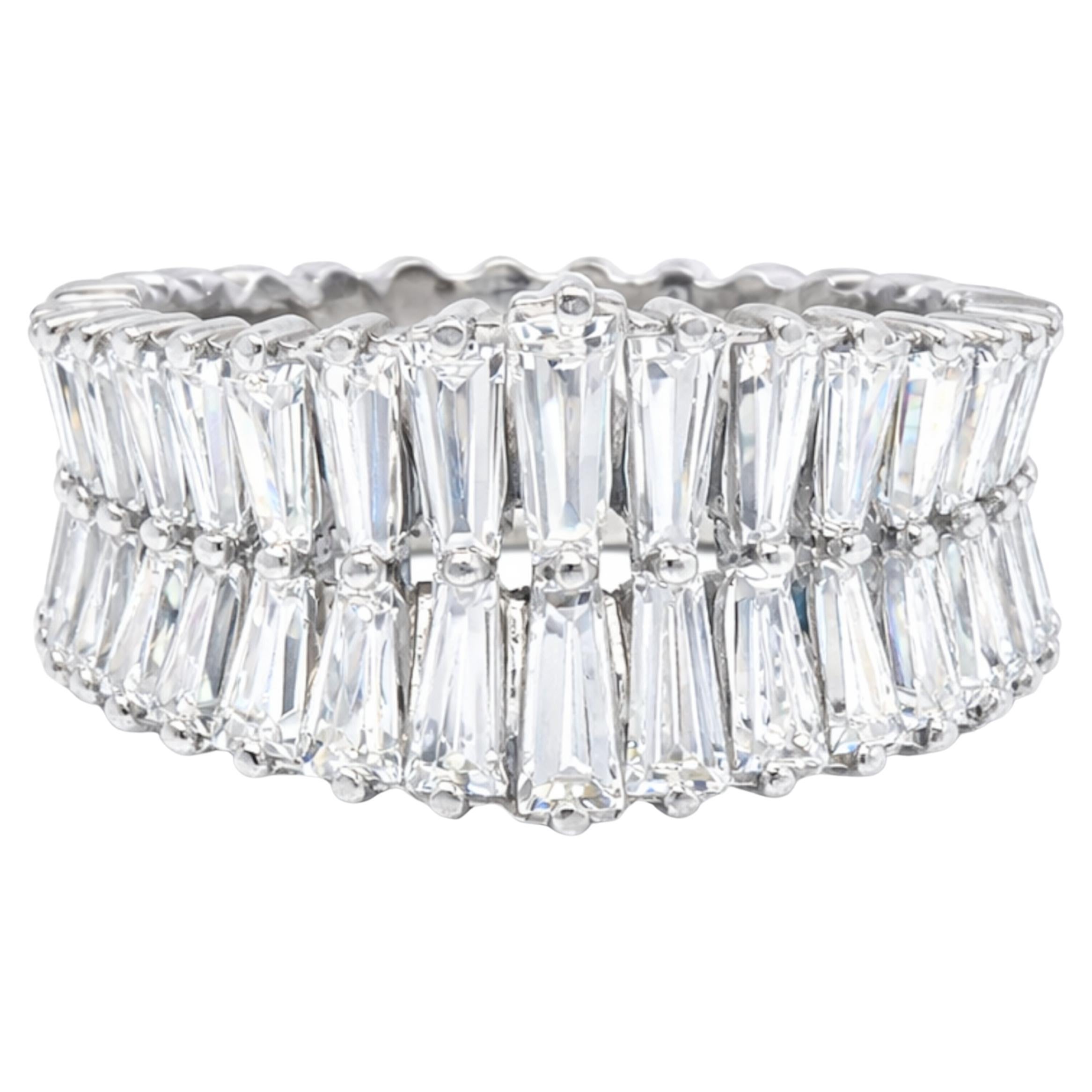 1940 Bague en platine avec diamants, poids total d'environ 5 carats