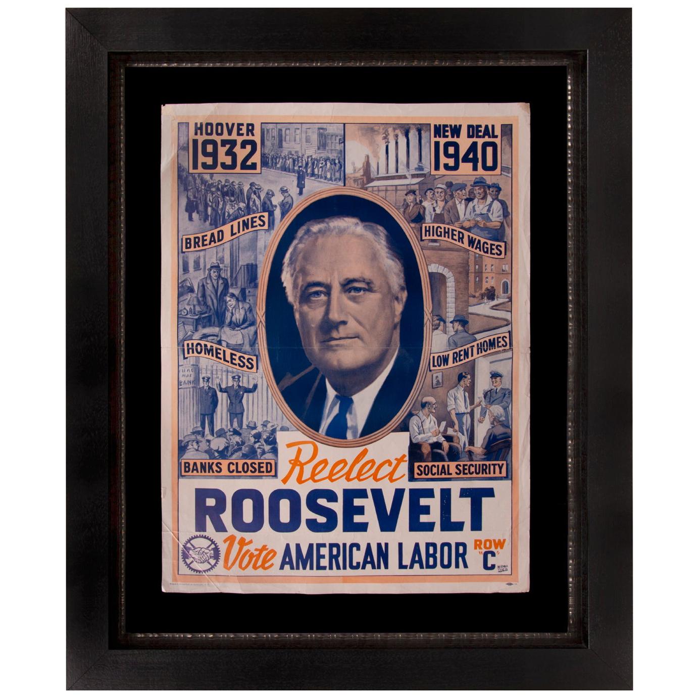 1940 Presidential Campaign Poster for FDR