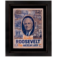 Retro 1940 Presidential Campaign Poster for FDR