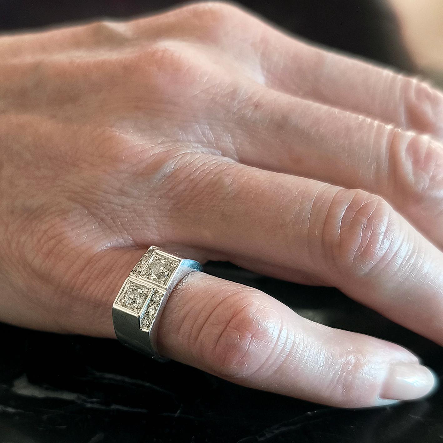 1940 René BOIVIN Ring aus Silber und Diamanten im Angebot 4