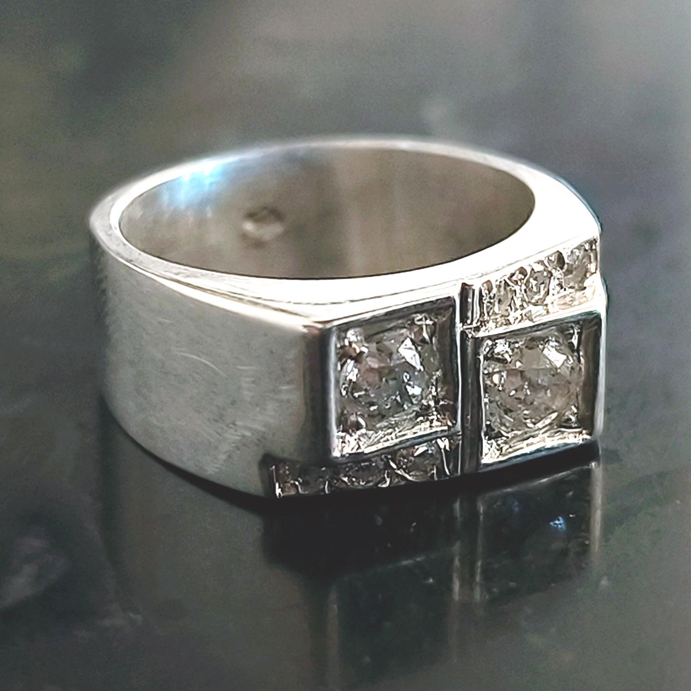 1940 René BOIVIN Ring aus Silber und Diamanten für Damen oder Herren im Angebot
