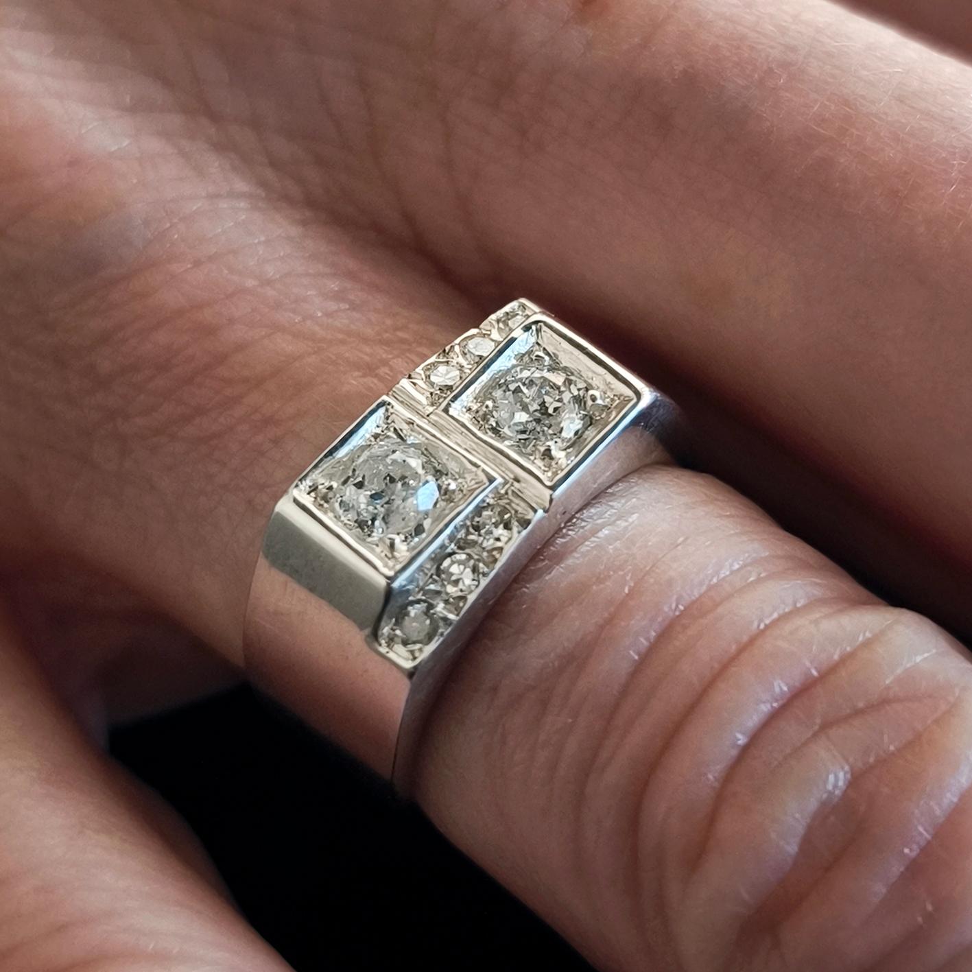 1940 René BOIVIN Ring aus Silber und Diamanten im Angebot 2