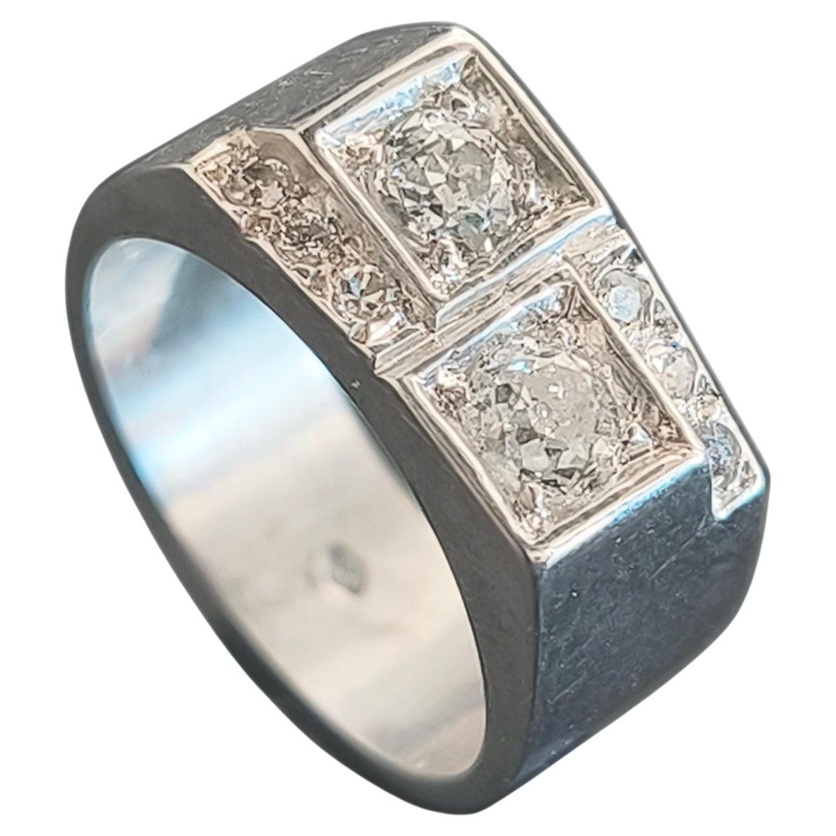 1940 René BOIVIN Ring aus Silber und Diamanten im Angebot