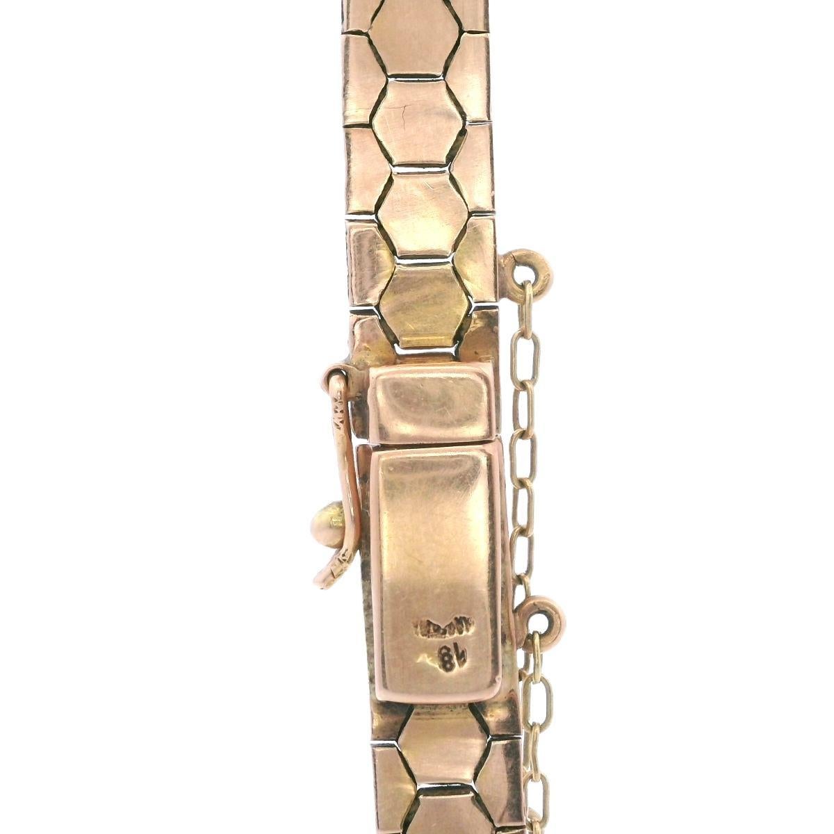 1940 Retro 18k Gelbgold Wabenförmige Halskette 1