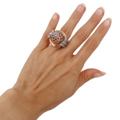 Anello retrò del 1940 in oro 18kt e platino con 1,40 carati in Diamanti