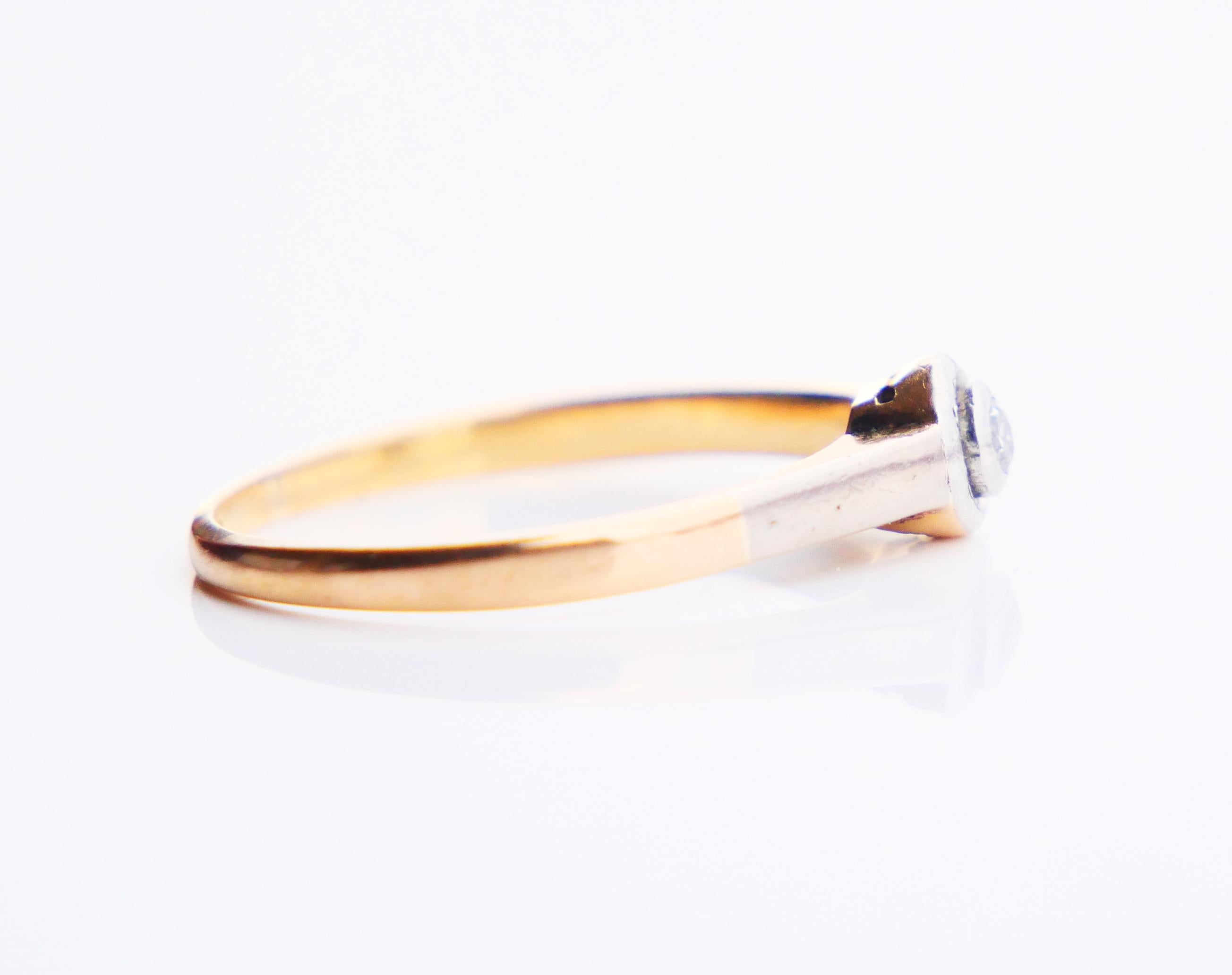 1940 Anello 0,1ct Diamante solido in oro 18K ØUS 5 / 1,8gr in vendita 6