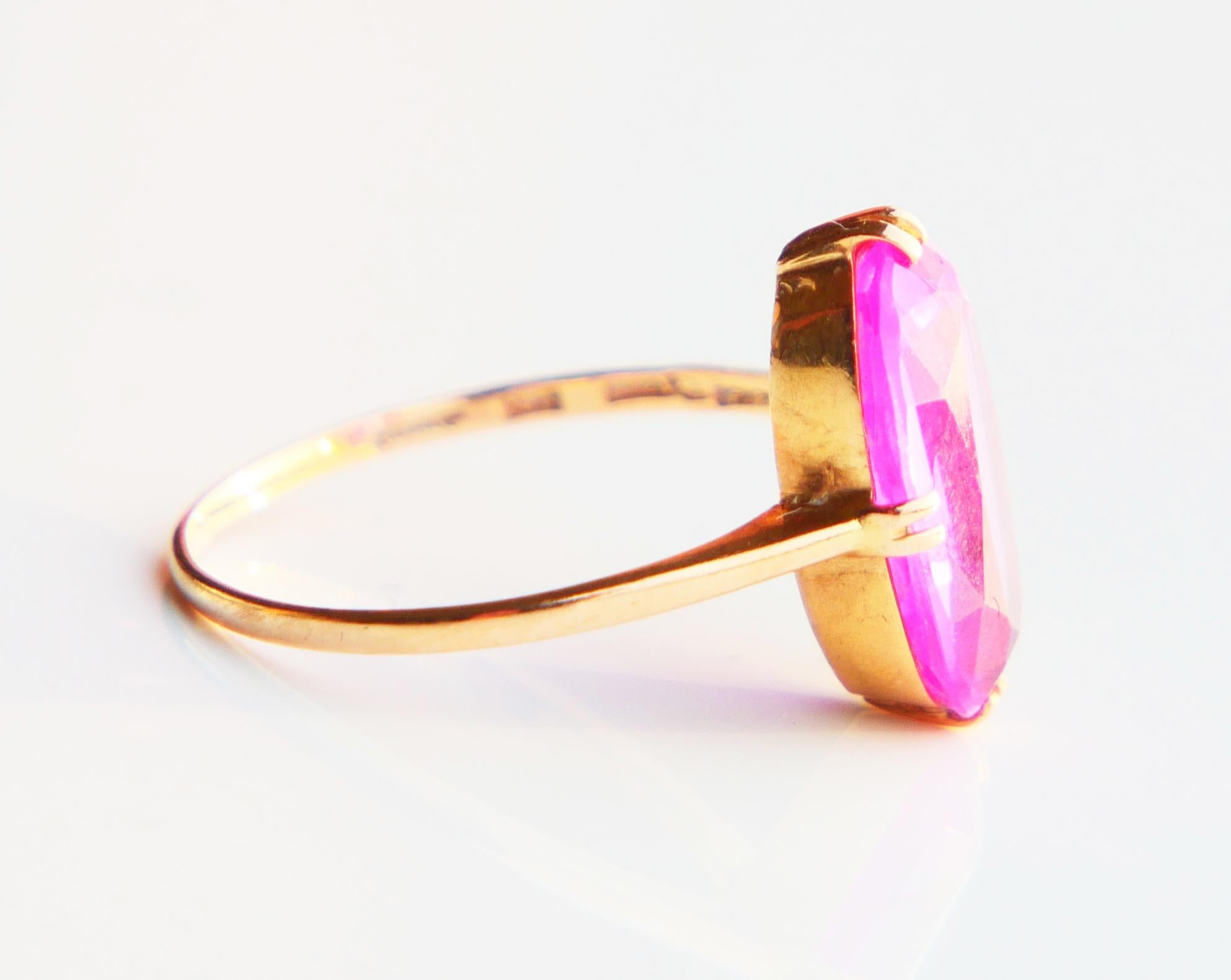 1940 Ring Ruby solid 18K Gold Ø US 7.25 / 2.25gr For Sale 9