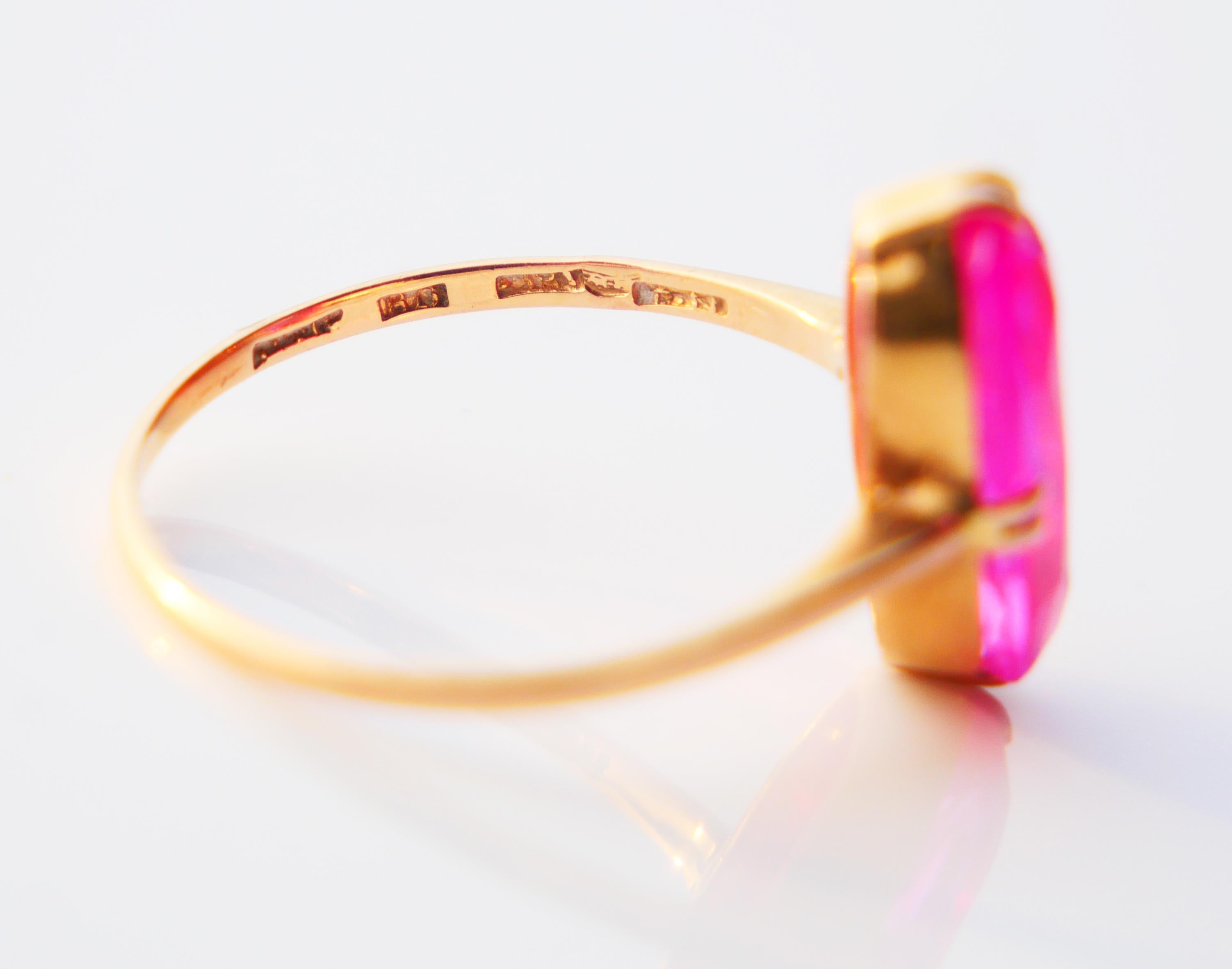 1940 Ring Ruby solid 18K Gold Ø US 7.25 / 2.25gr For Sale 10