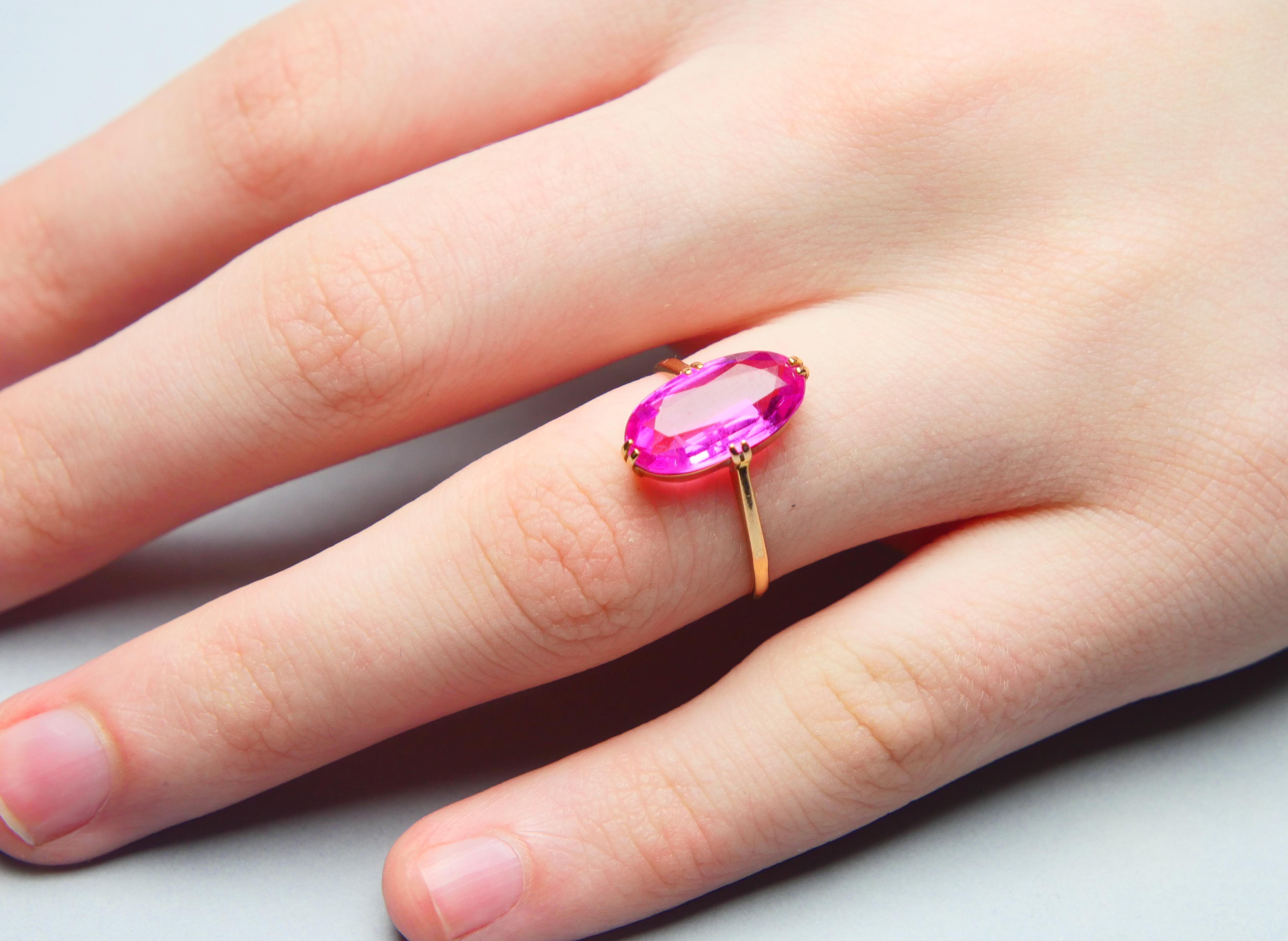 1940 Ring Ruby solid 18K Gold Ø US 7.25 / 2.25gr For Sale 3
