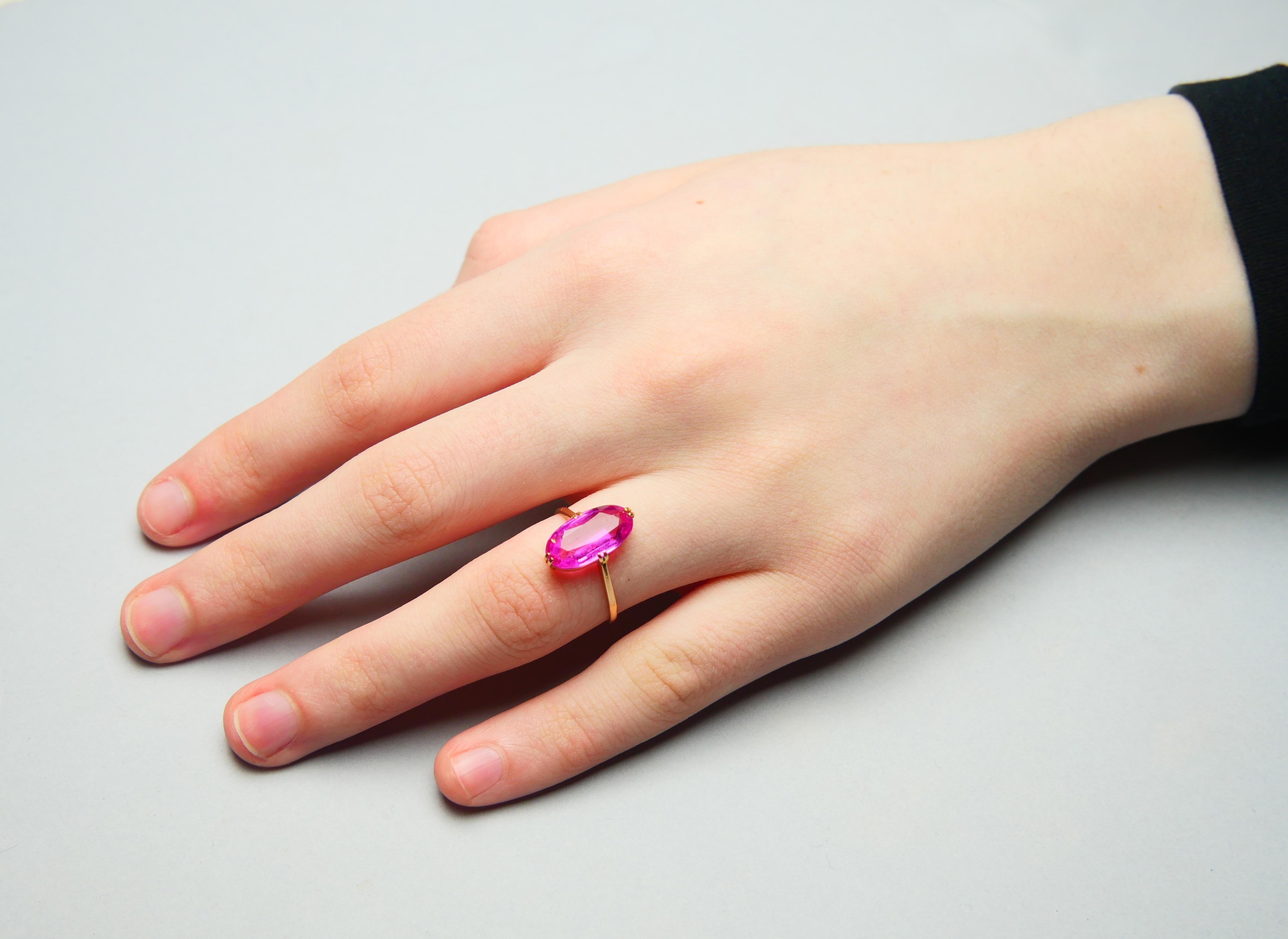 1940 Ring Ruby solid 18K Gold Ø US 7.25 / 2.25gr For Sale 4