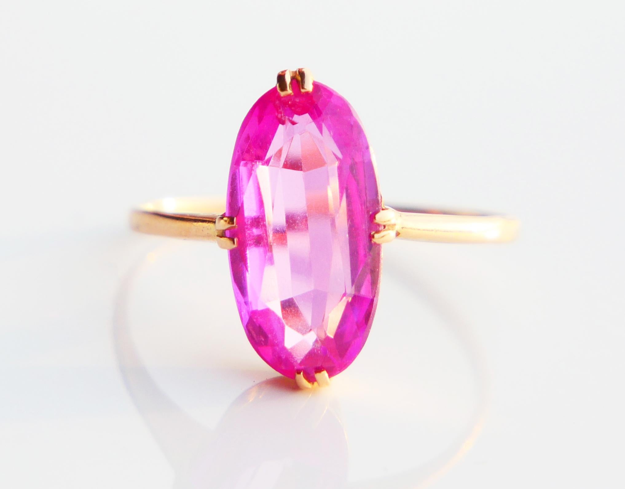 1940 Ring Ruby solid 18K Gold Ø US 7.25 / 2.25gr For Sale 5