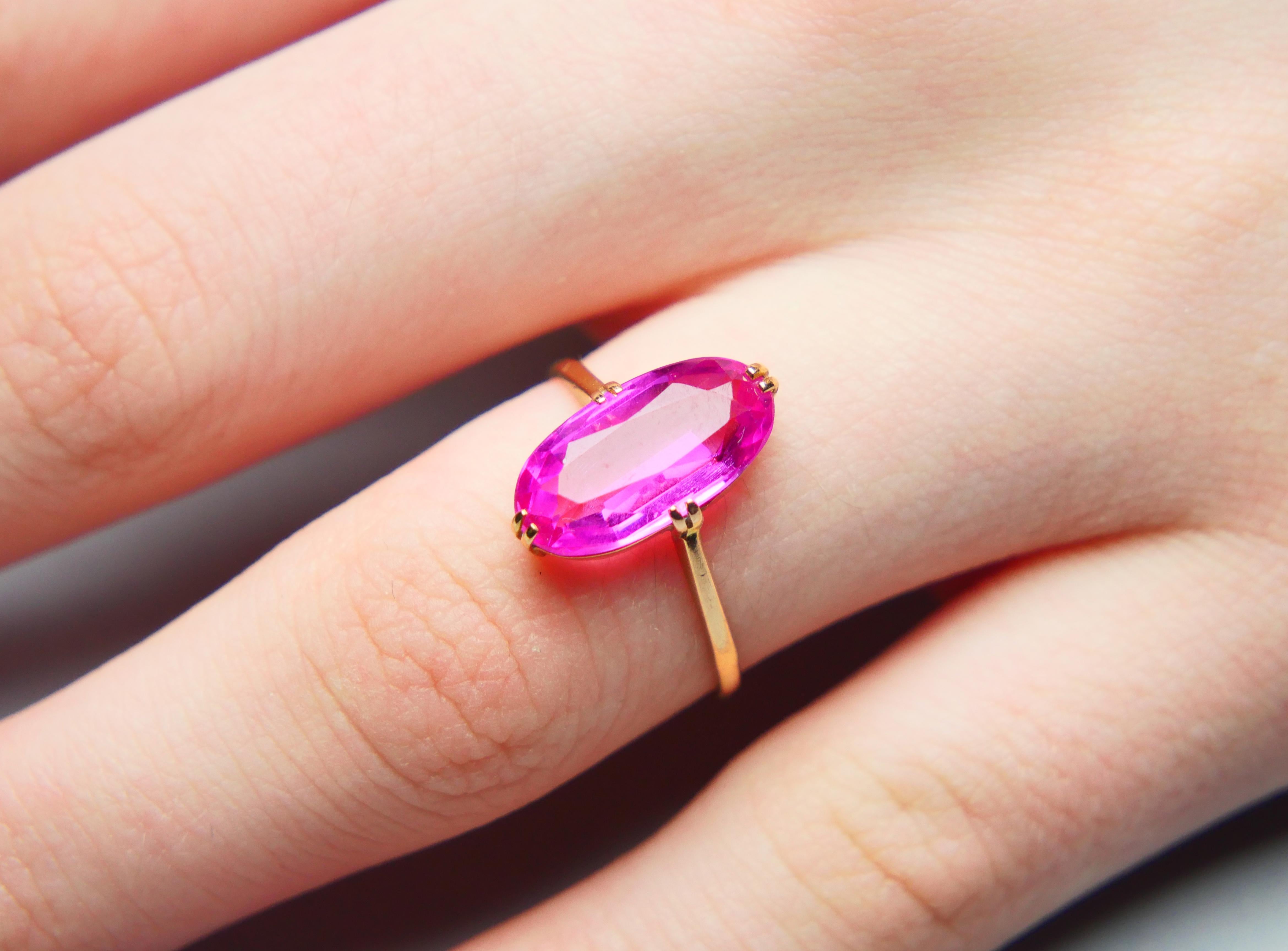 1940 Ring Ruby solid 18K Gold Ø US 7.25 / 2.25gr For Sale 2