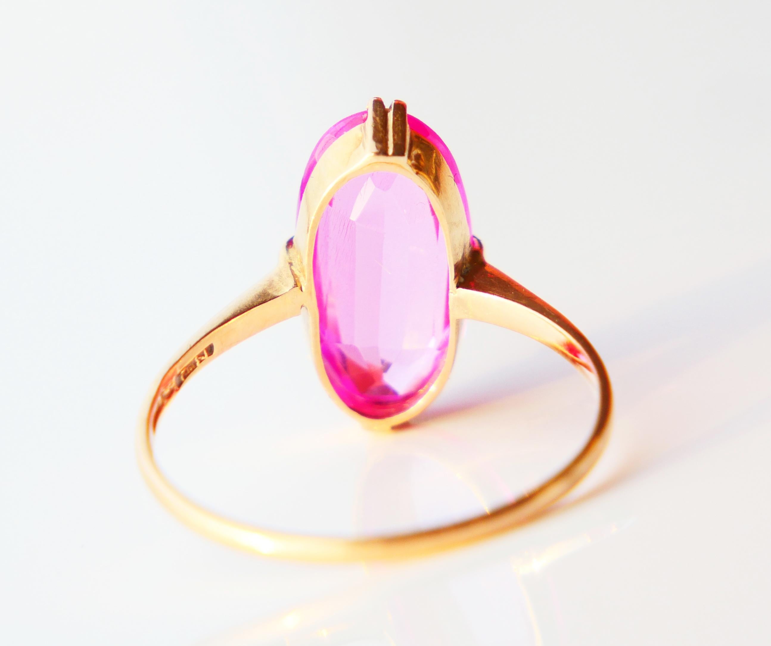 1940 Ring Ruby solid 18K Gold Ø US 7.25 / 2.25gr For Sale 7