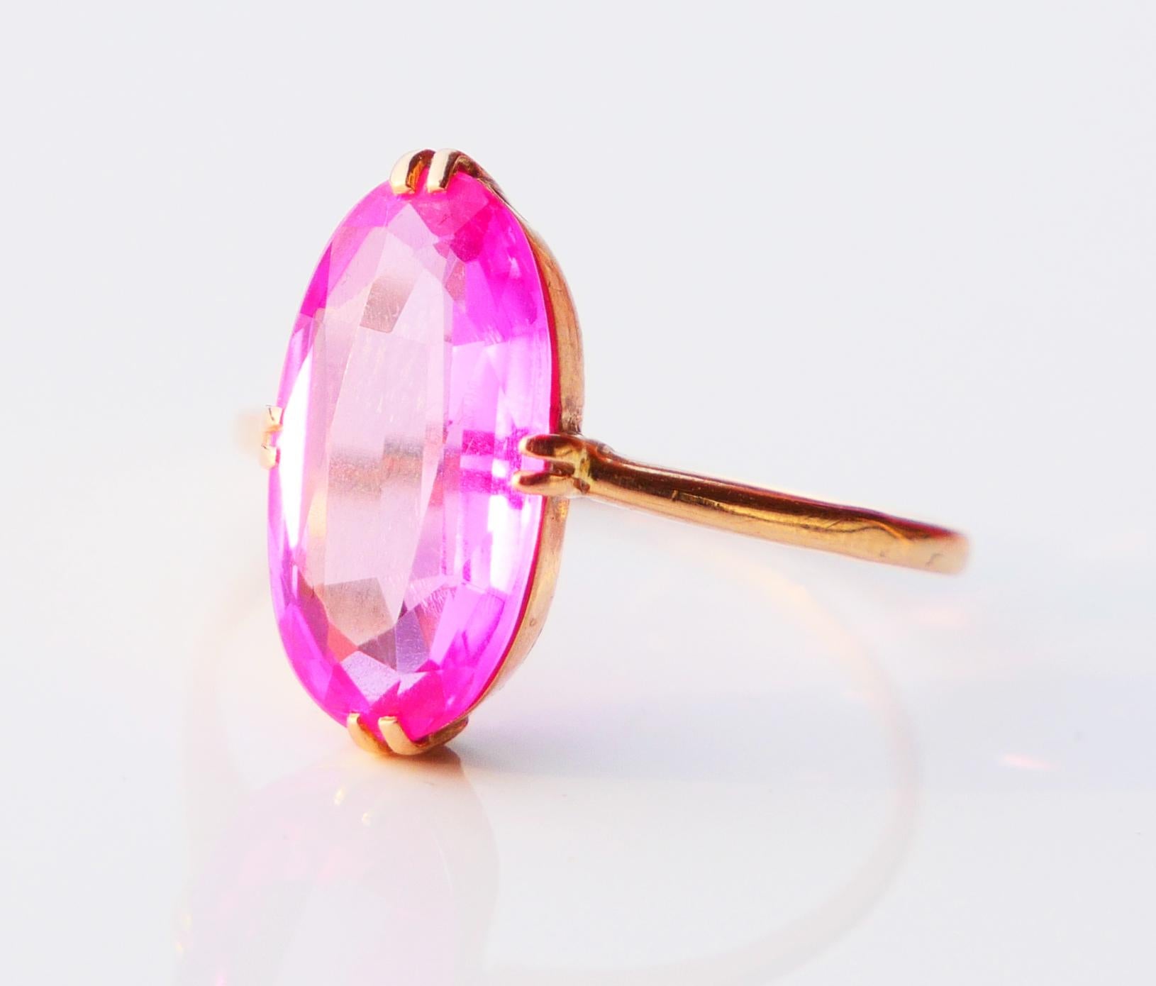 1940 Ring Ruby solid 18K Gold Ø US 7.25 / 2.25gr For Sale 6