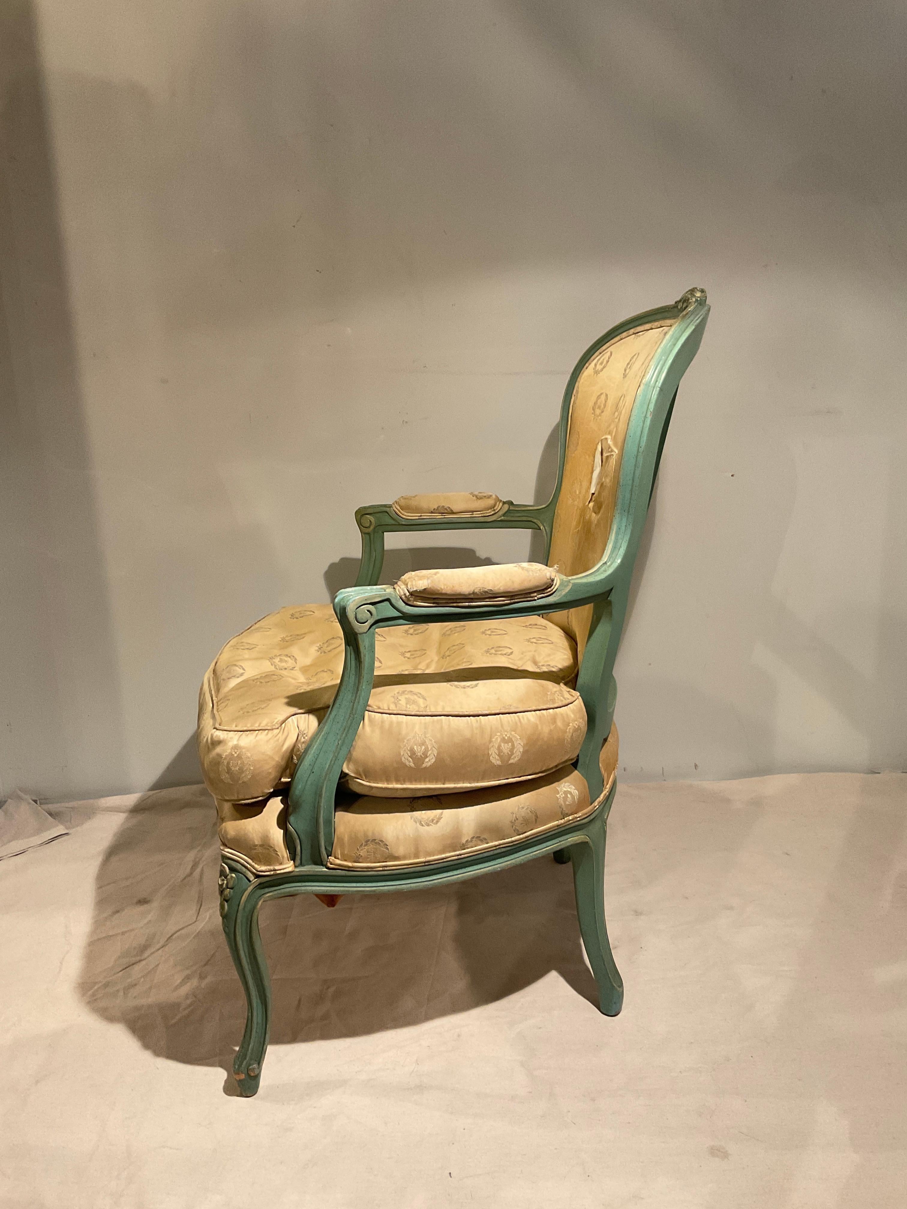 1940 s French Fauteuil Armchair  In Good Condition For Sale In Tarrytown, NY