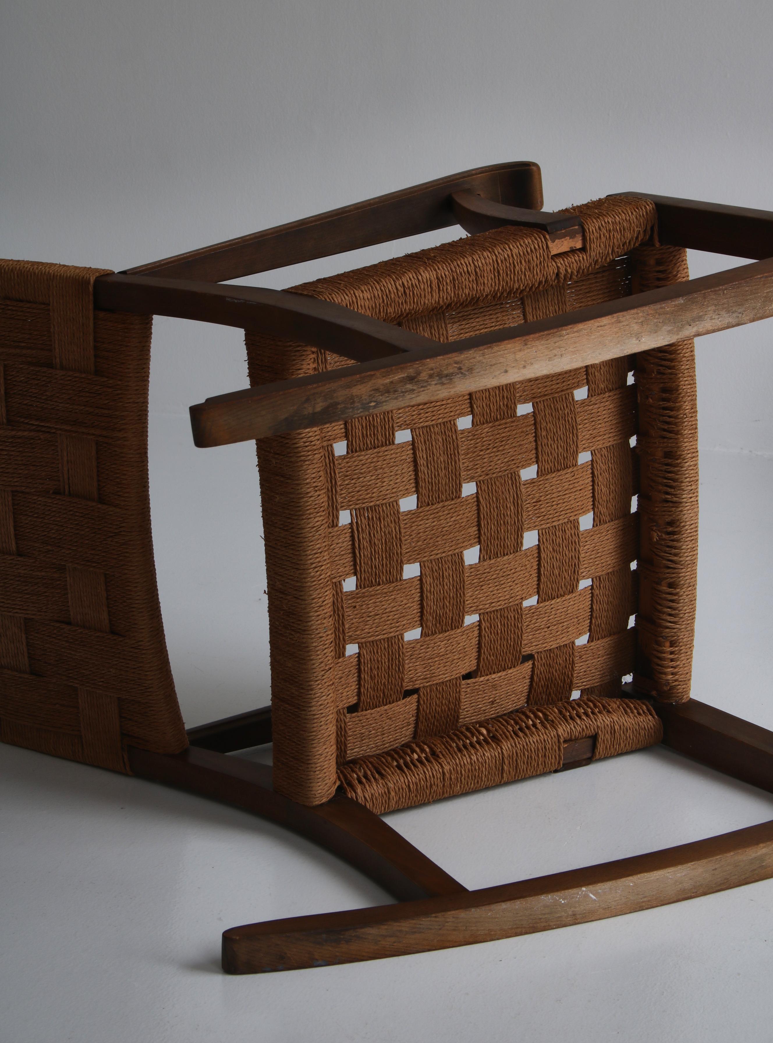 1940´s Fritz Hansen Rocking Chair by Karl Scröder in Beech and Seagrass 8