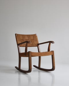 1940´s Fritz Hansen Rocking Chair by Karl Scröder in Beech and Seagrass