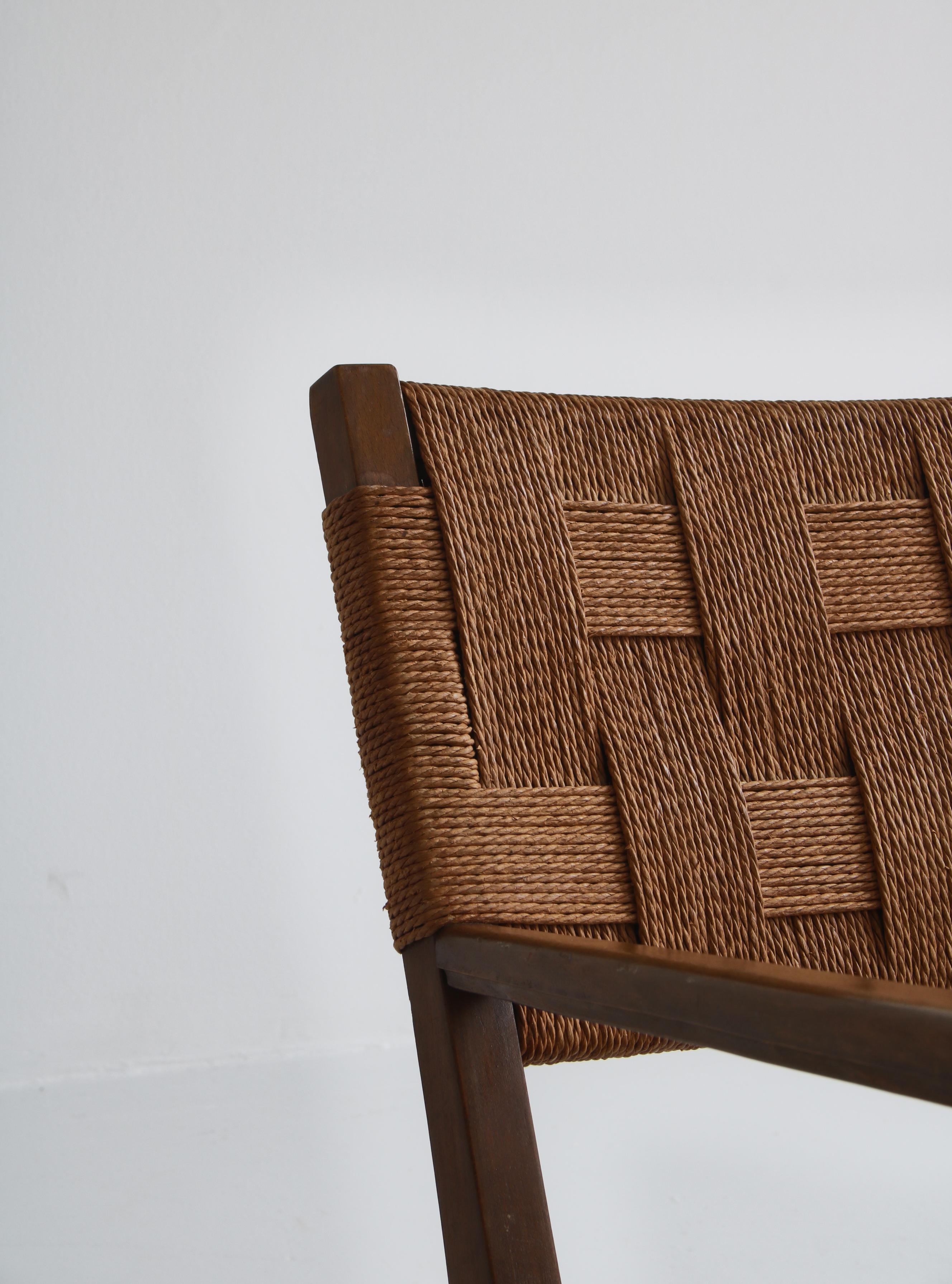1940´s Fritz Hansen Rocking Chair by Karl Scröder in Beech and Seagrass In Good Condition In Odense, DK