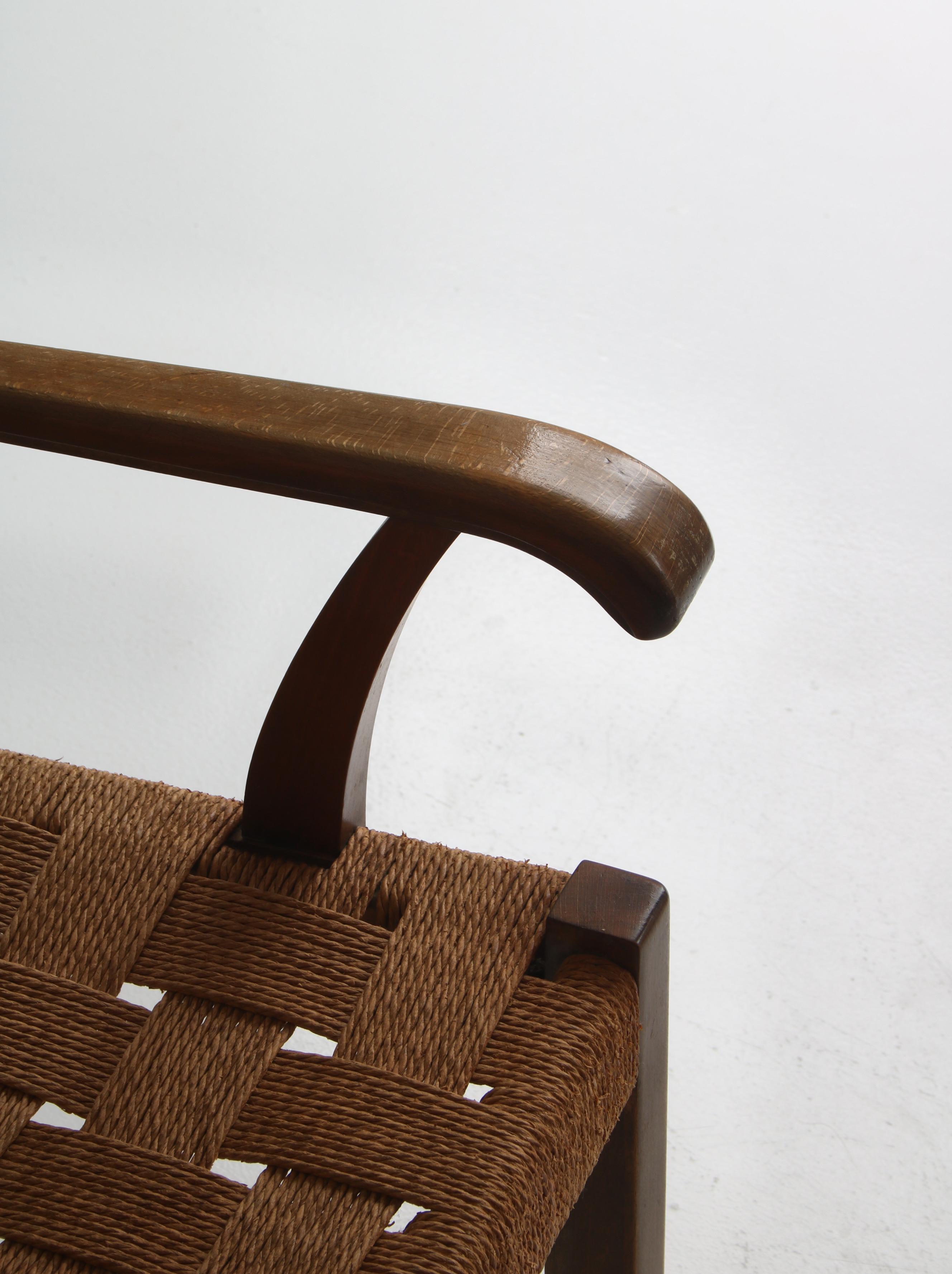 Mid-20th Century 1940´s Fritz Hansen Rocking Chair by Karl Scröder in Beech and Seagrass