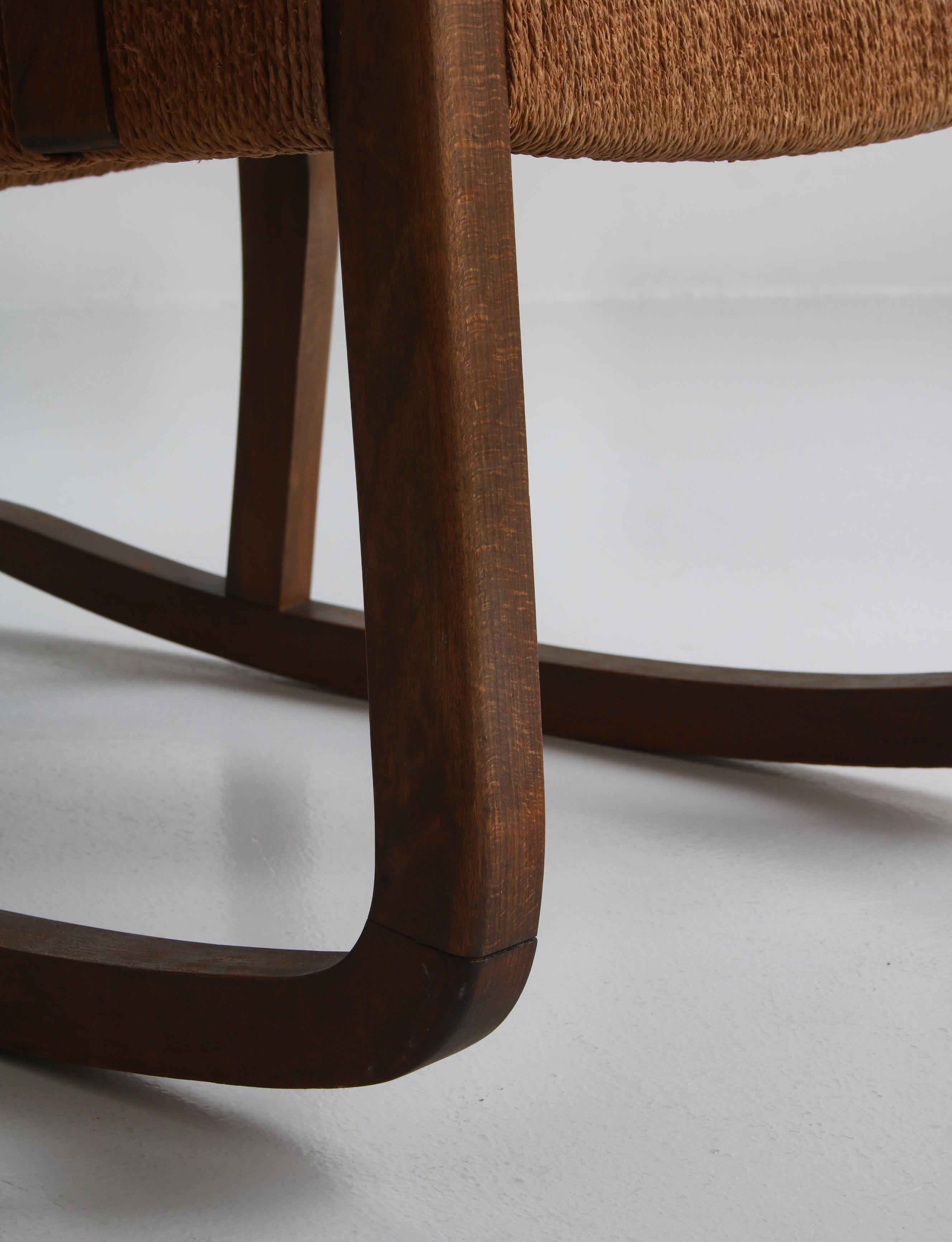 1940´s Fritz Hansen Rocking Chair by Karl Scröder in Beech and Seagrass 2