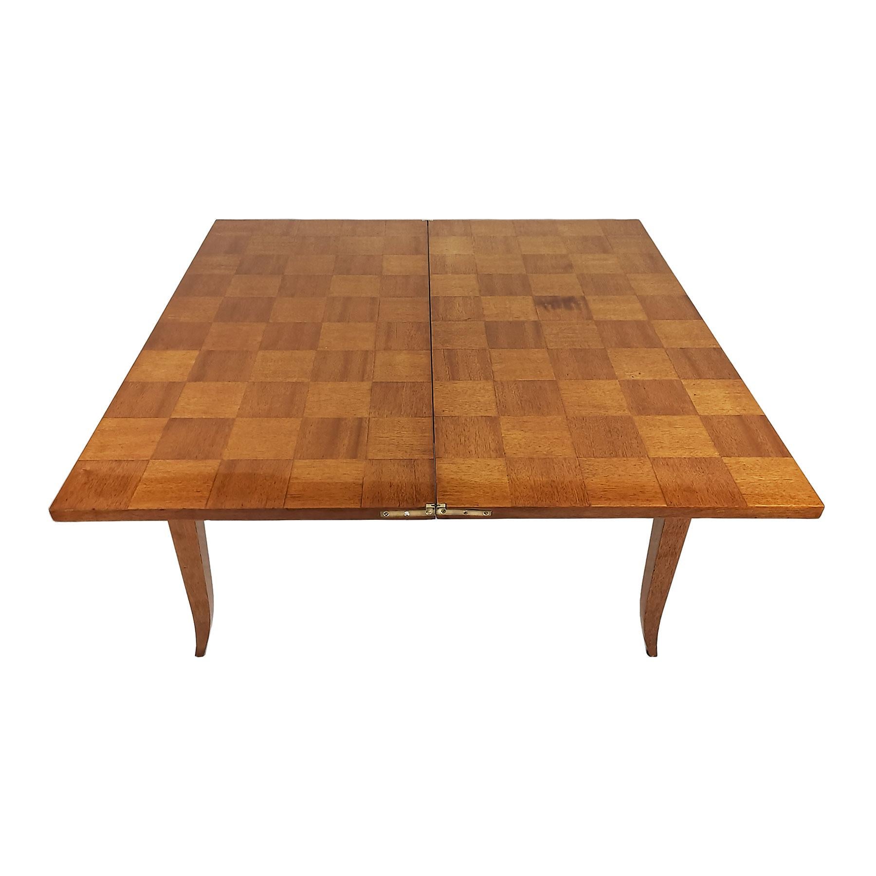 Mid-Century Modern Game Table in Light Mahogany With Double Flap Top - France For Sale 3