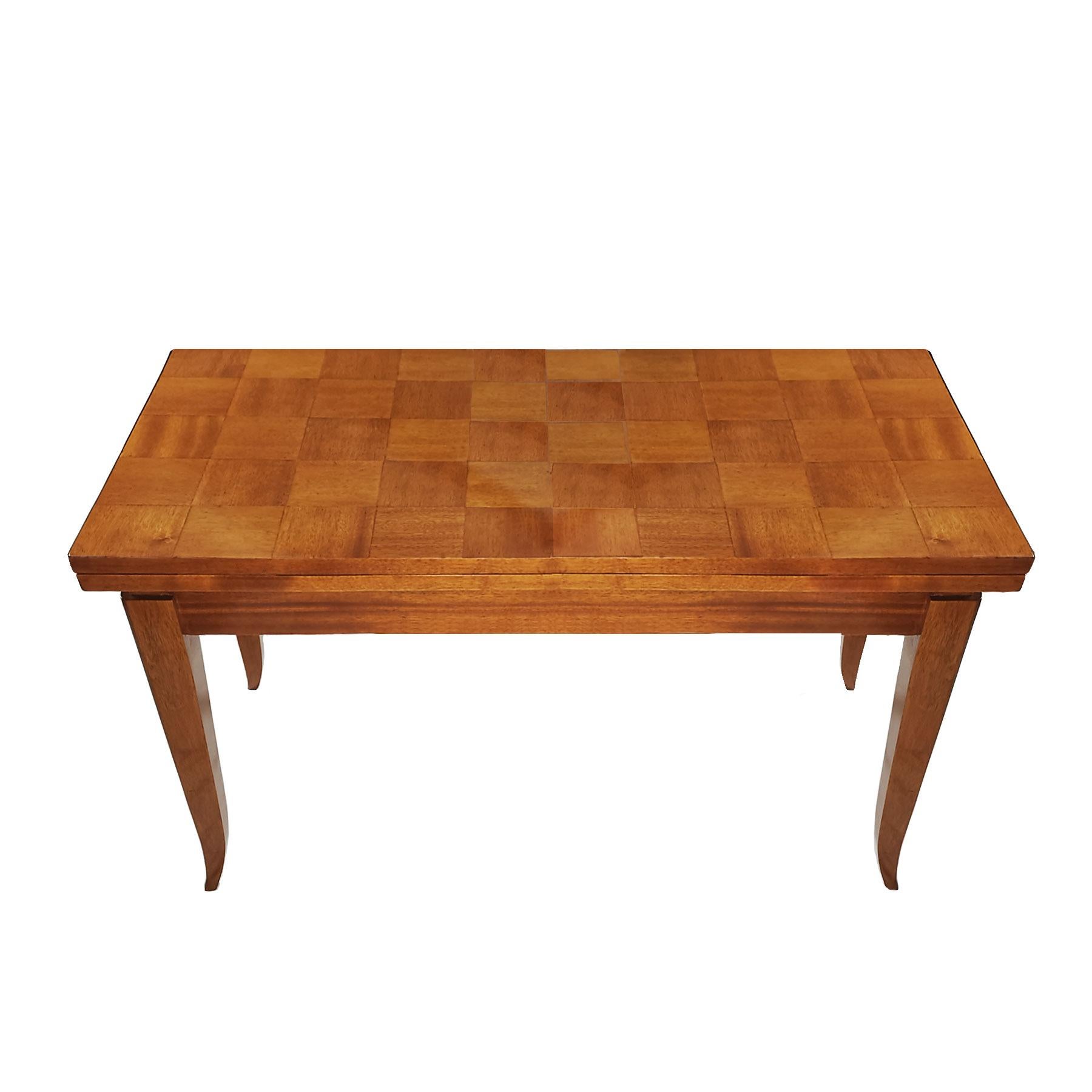 Mid-20th Century Mid-Century Modern Game Table in Light Mahogany With Double Flap Top - France For Sale