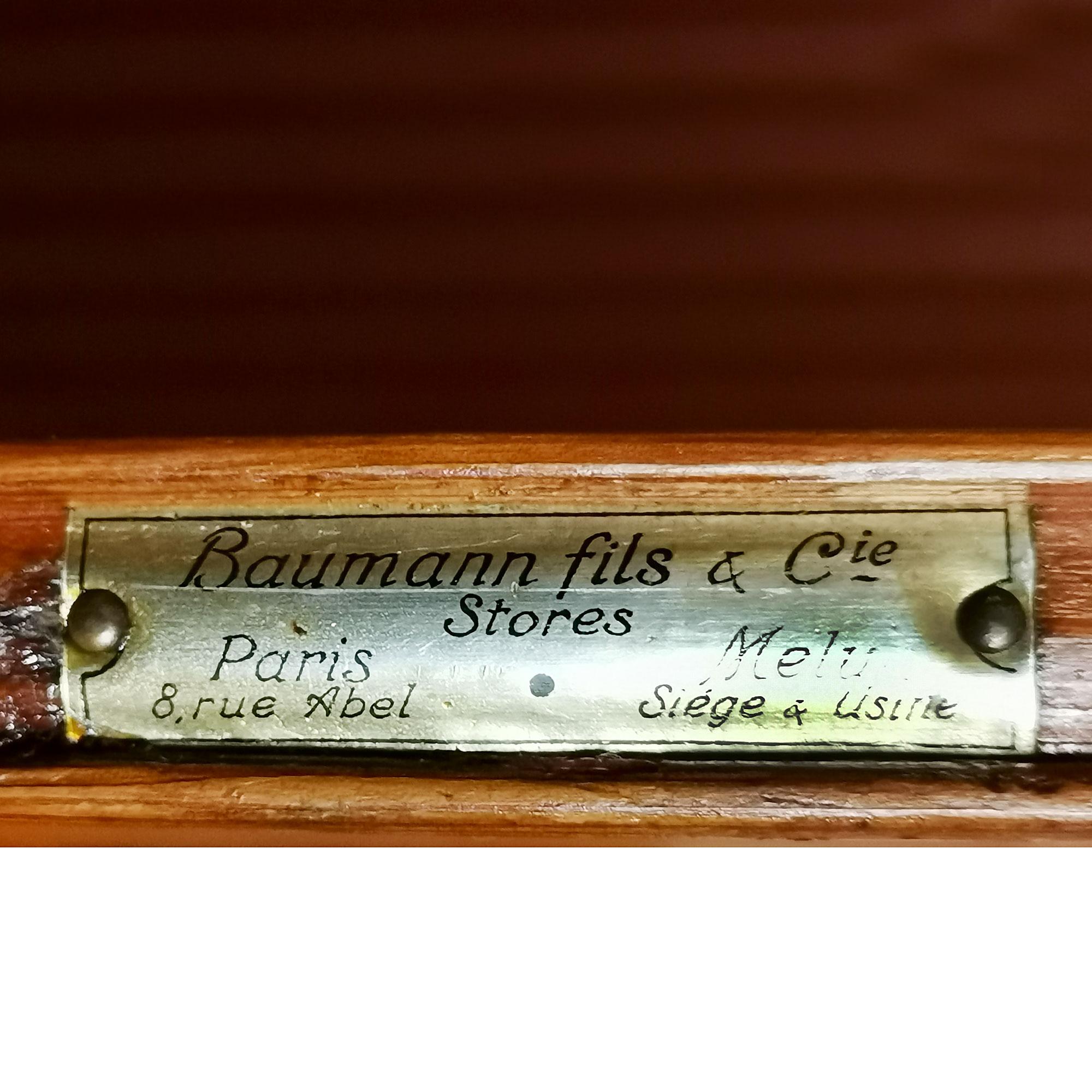 1940's Large Screen Patented System by Baumann & Fils, Pitch Pine, France In Good Condition In Girona, Girona