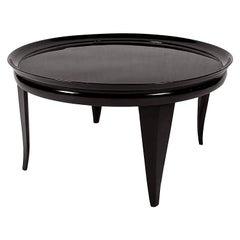 1940s Round Coffee Table in the Style of Paolo Buffa, Stained Cherry, Italy