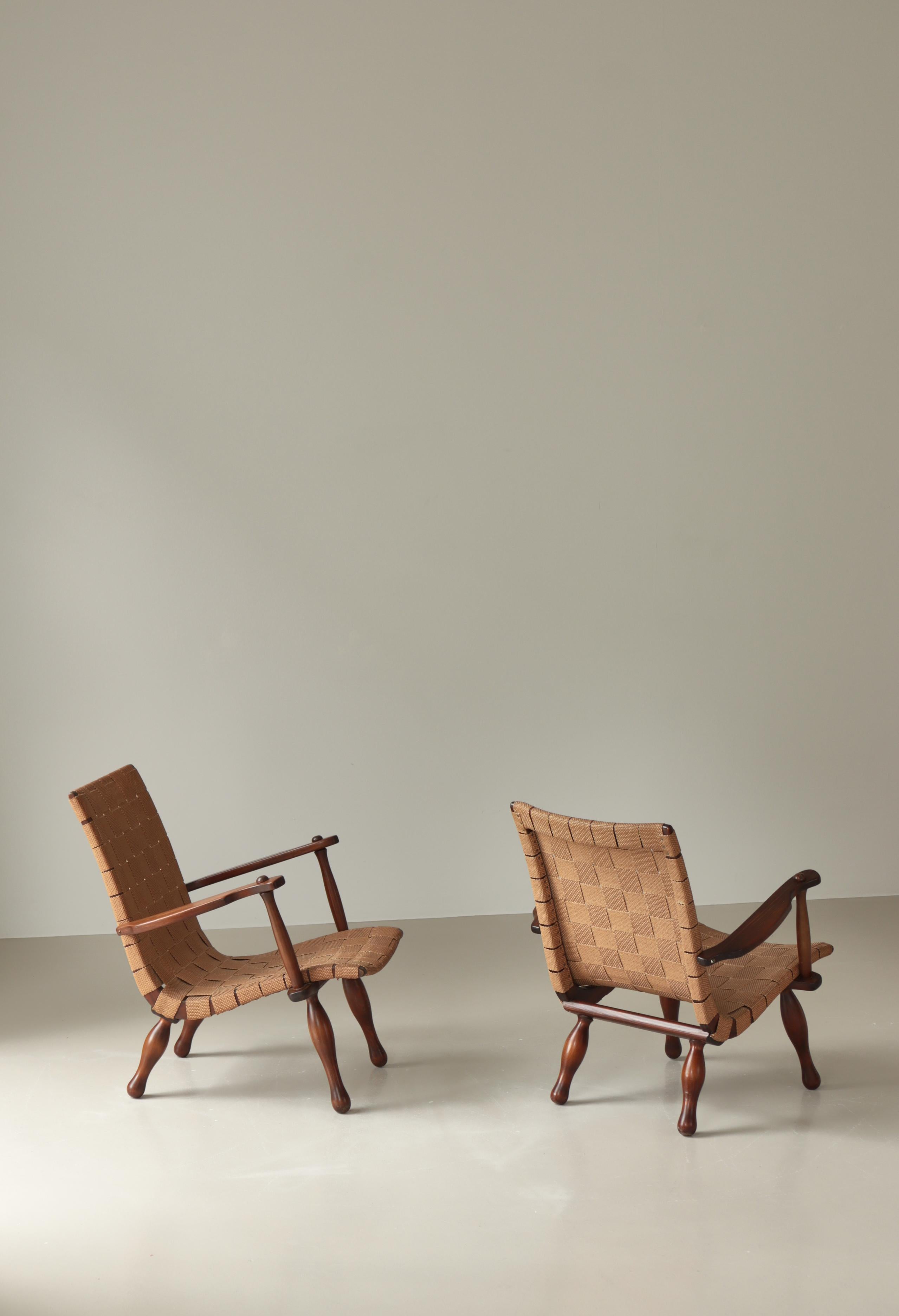 Juego de 1940 de sillas de salón de madera de pino y silla de montar de un ebanista sueco en venta 1